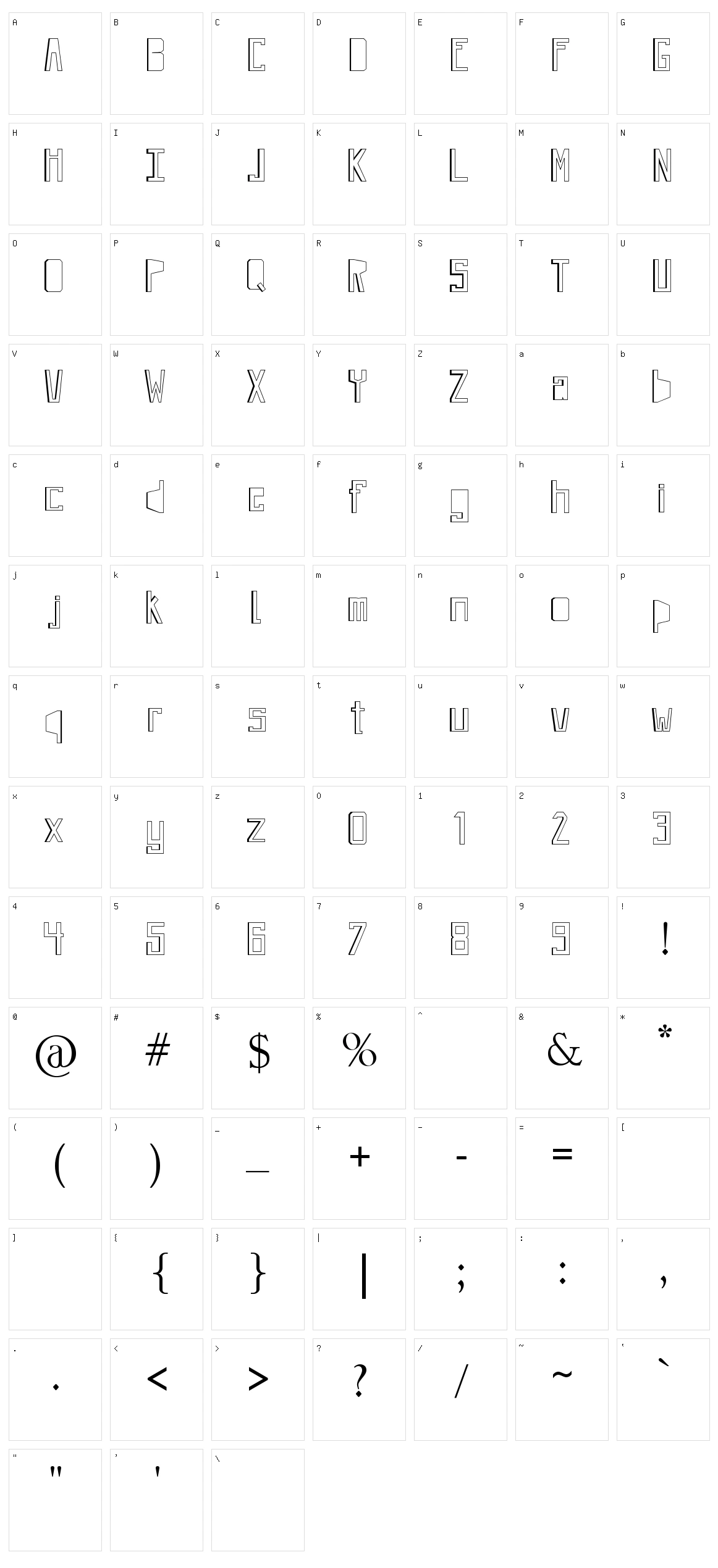 Jeviva Loca Character Set