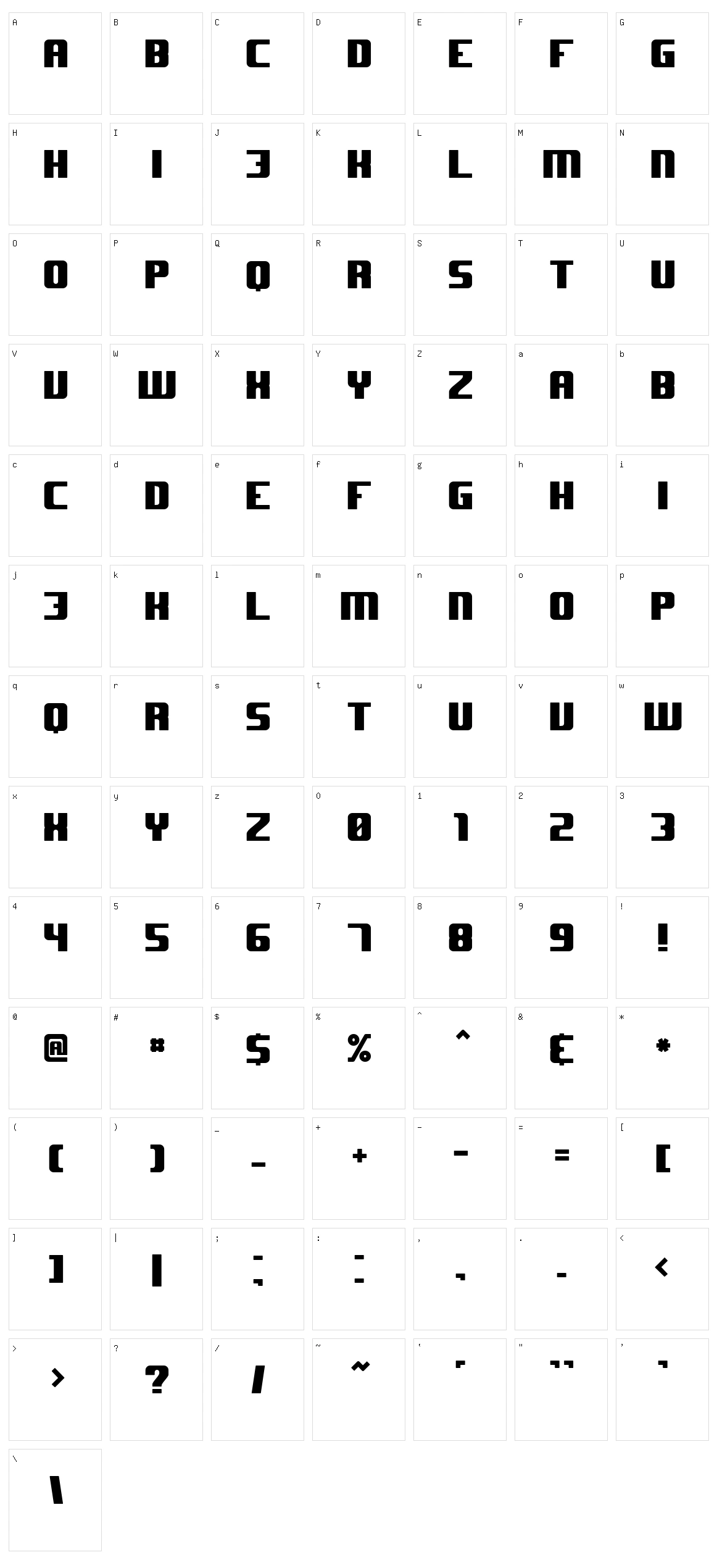Jhuf Character Set