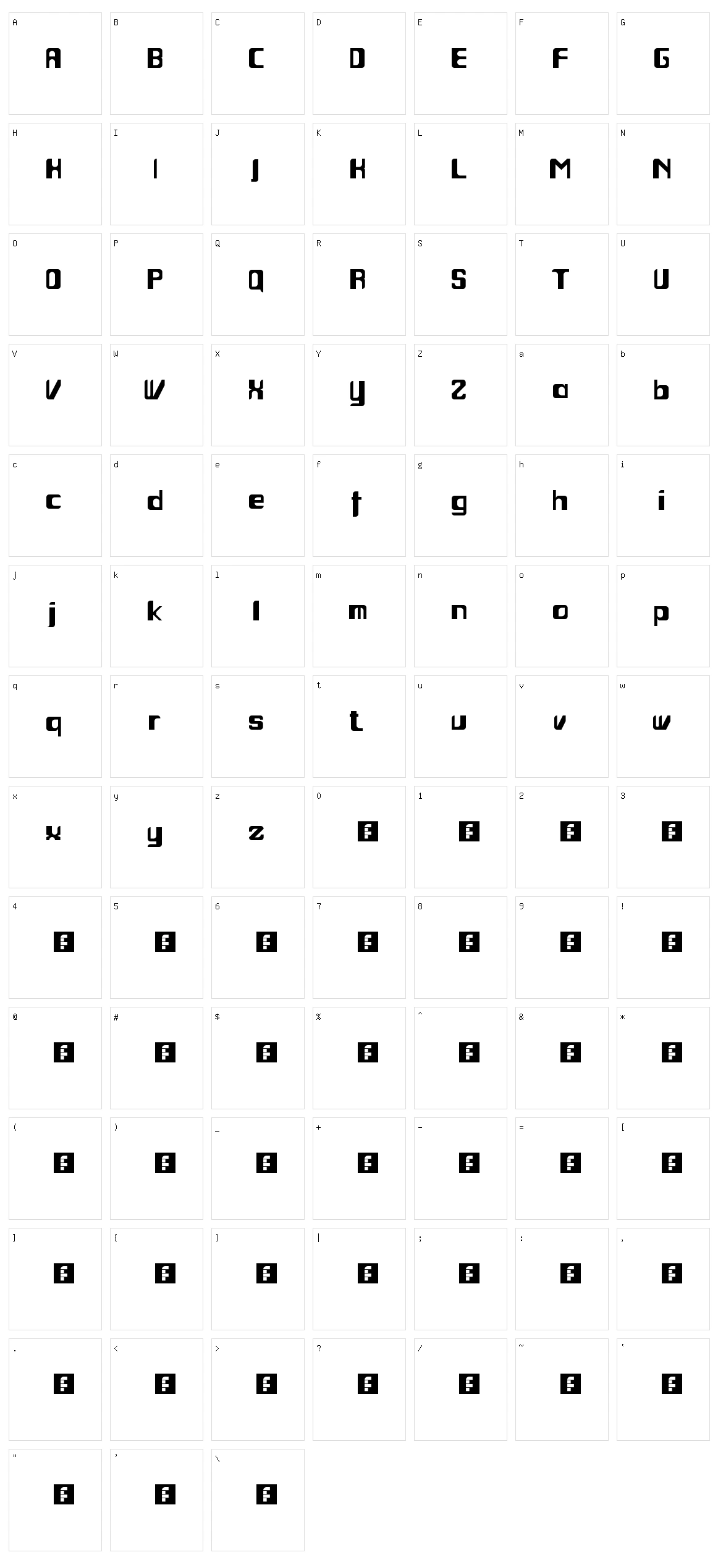 Jocoba Character Set