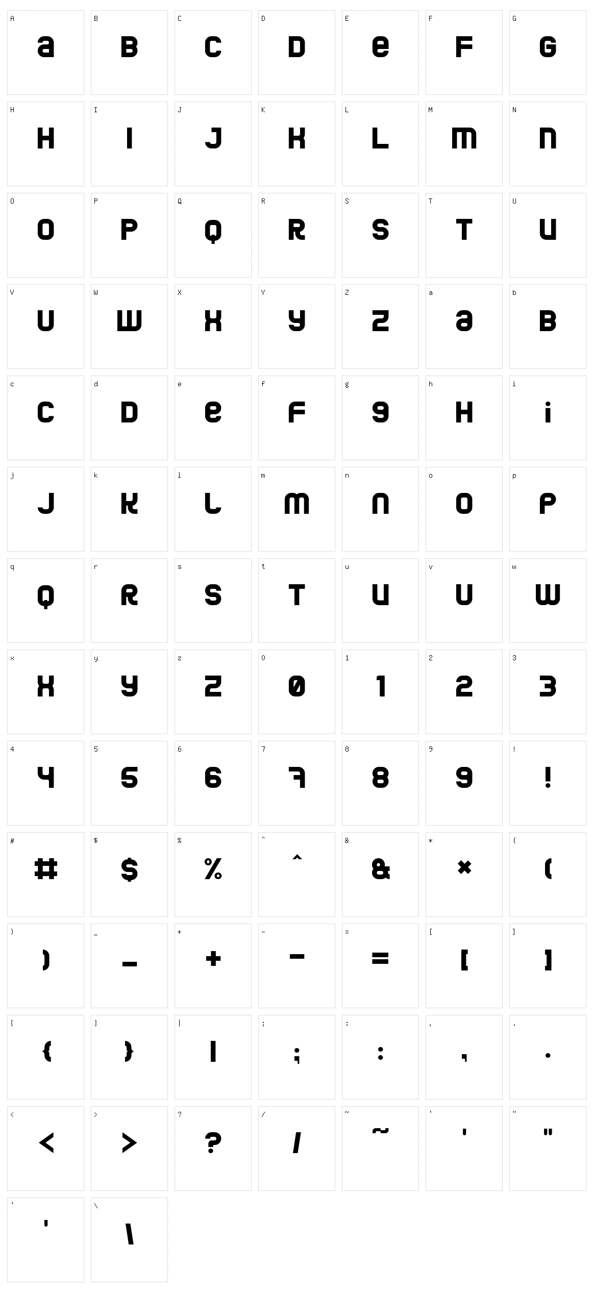 Jumbo Character Set