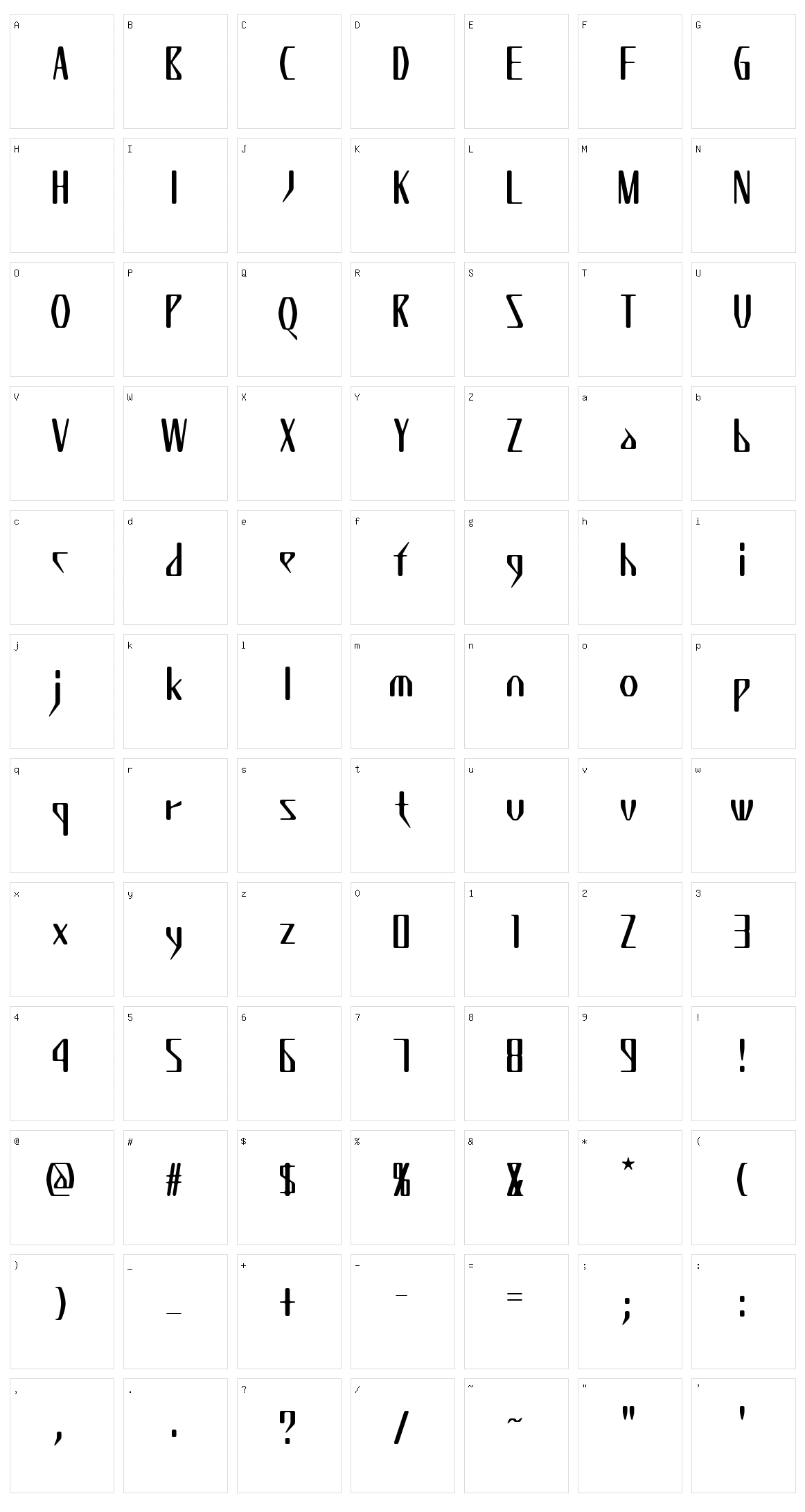 K7 Wednesday Character Set
