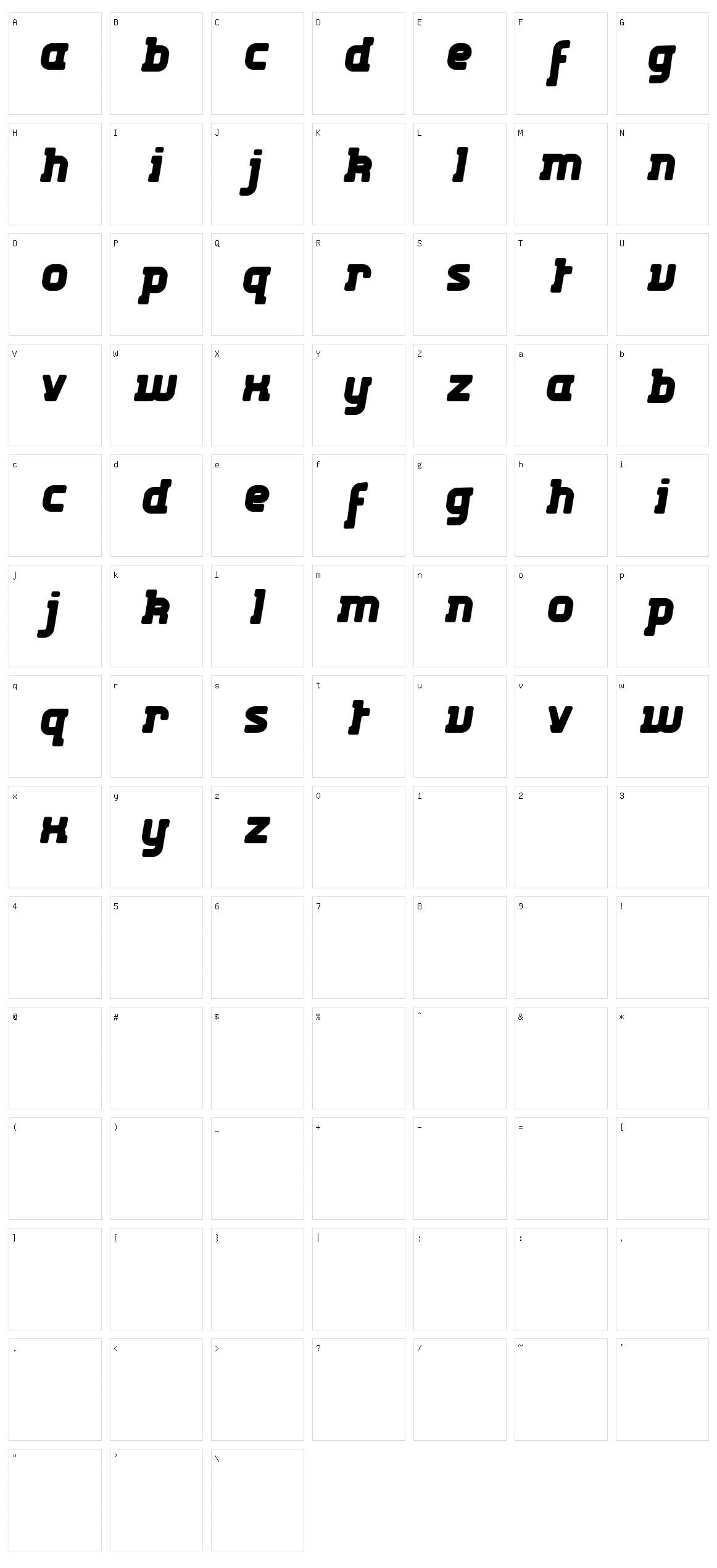 Kabys Character Set