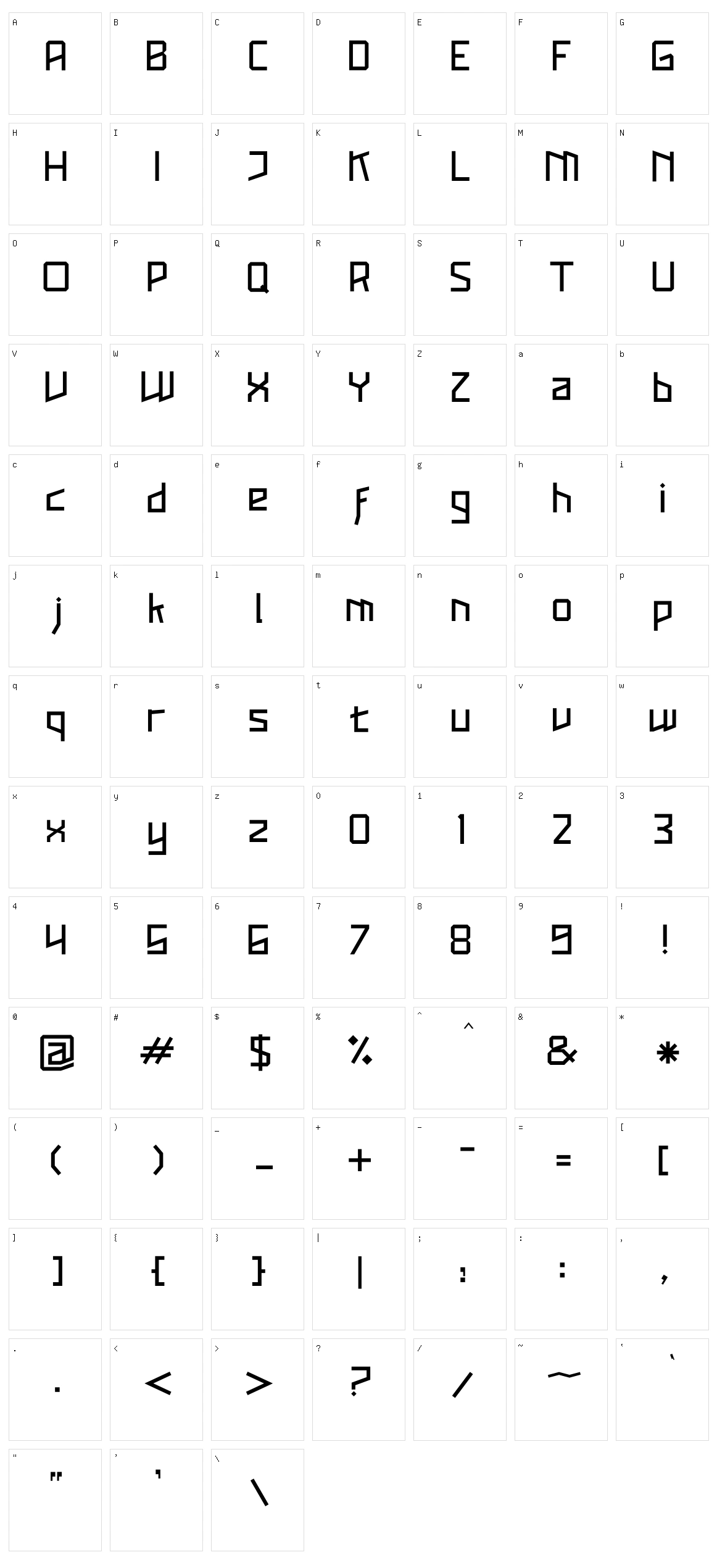 Kagaku Character Set
