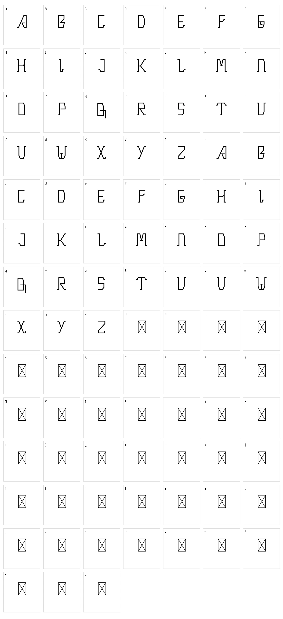 Keok Character Set
