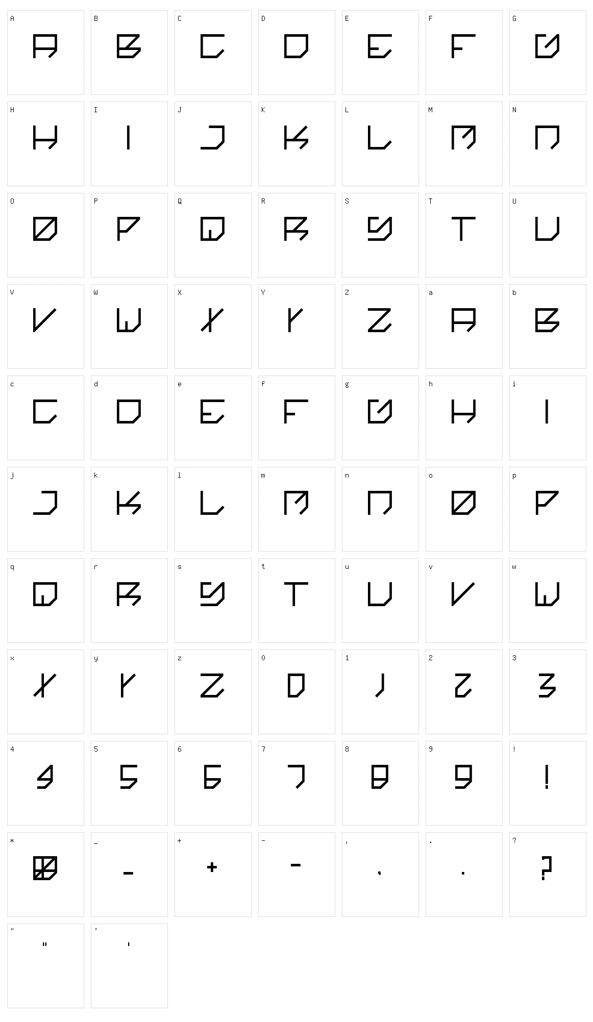 Kikakee Character Set