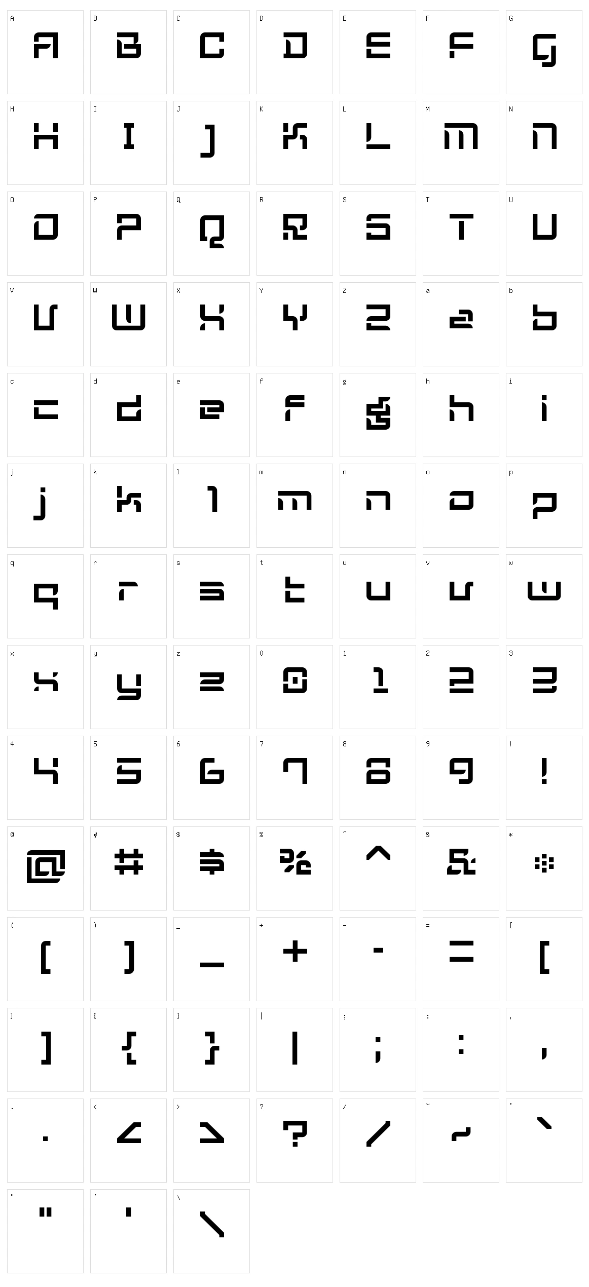 KogniGear Character Set