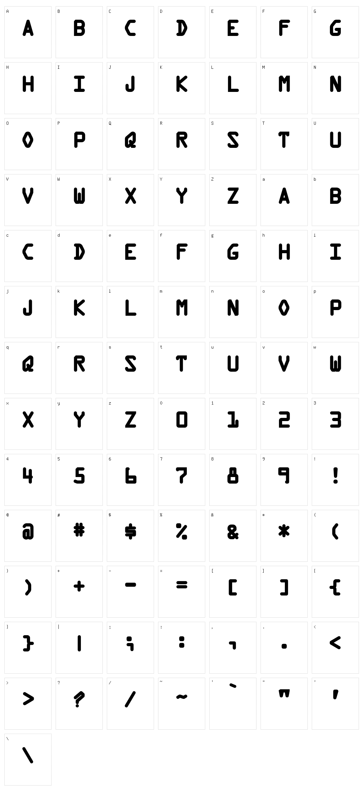 Kredit Character Set