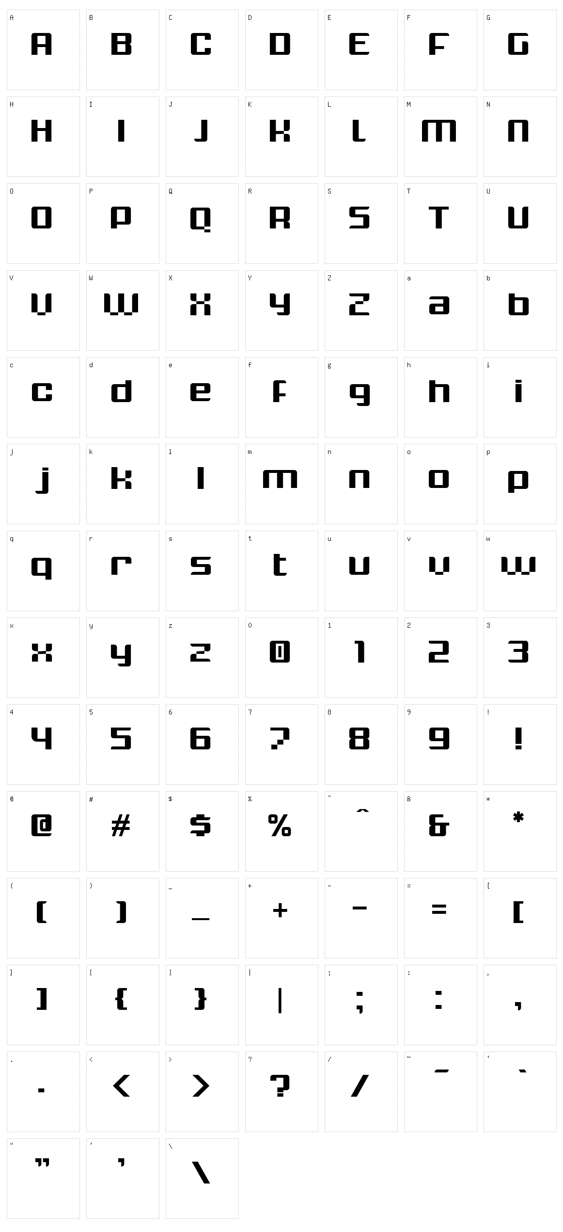 Krunch Character Set