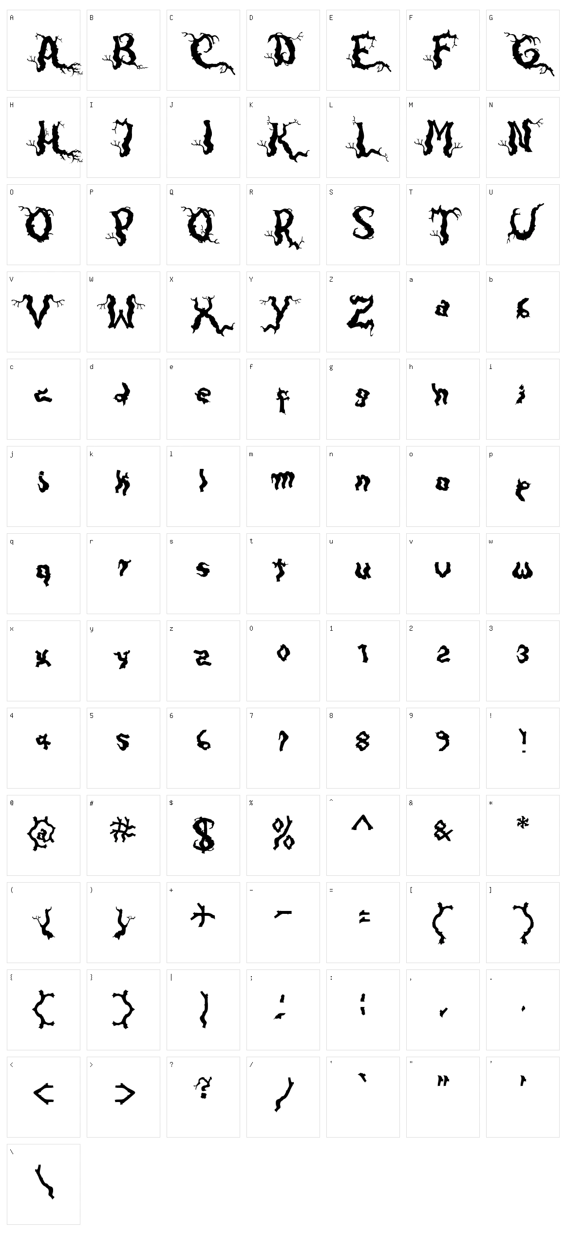 Darkwood Character Set