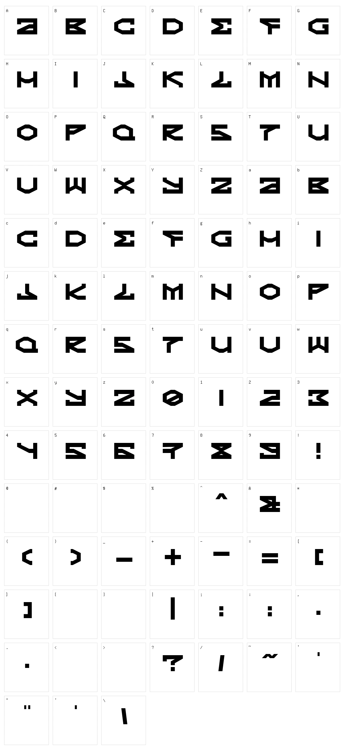 Kryptic Character Set
