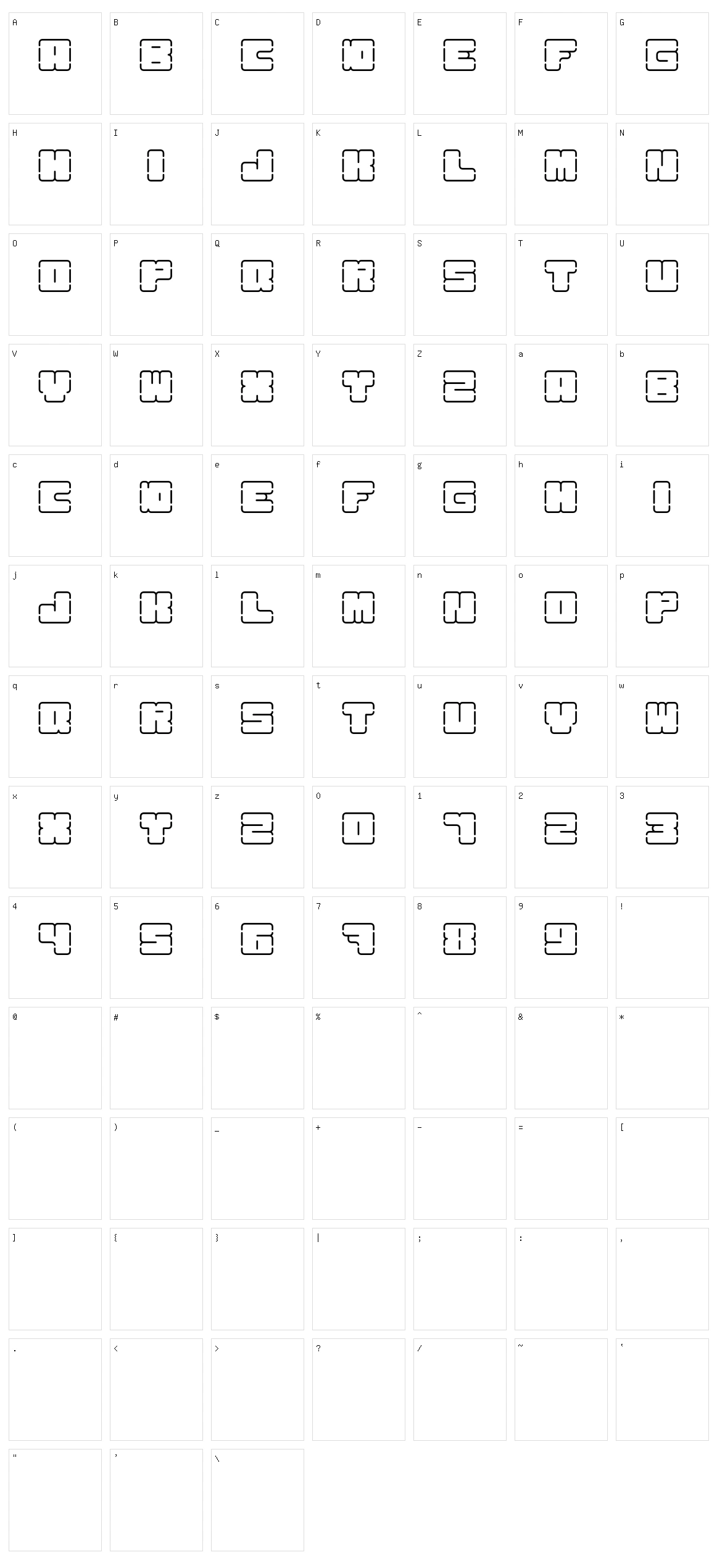 Kurvenreicher Character Set