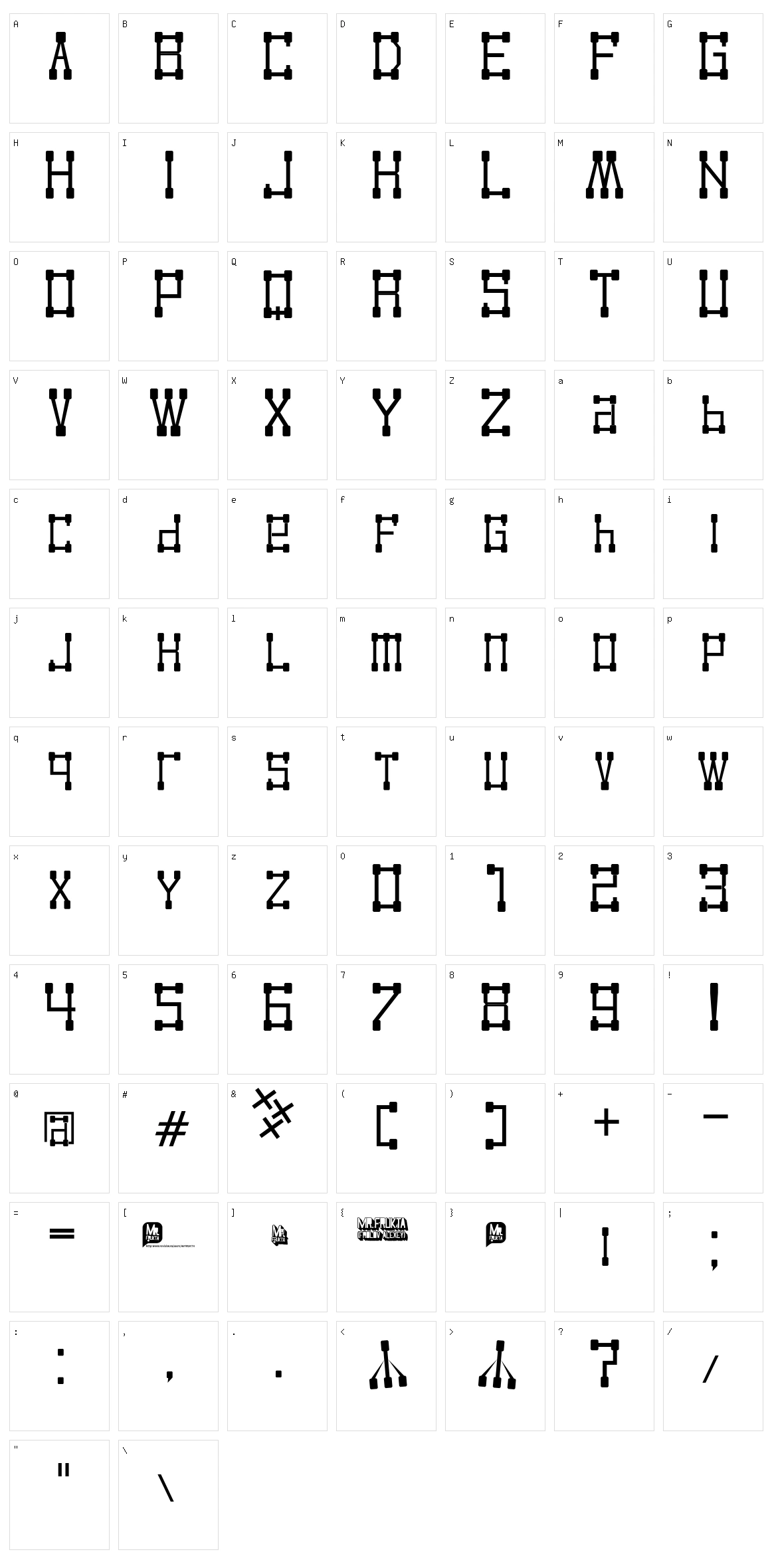 Kvadro Character Set