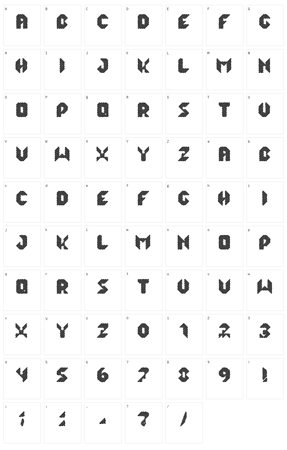 Lalek Hex Character Set