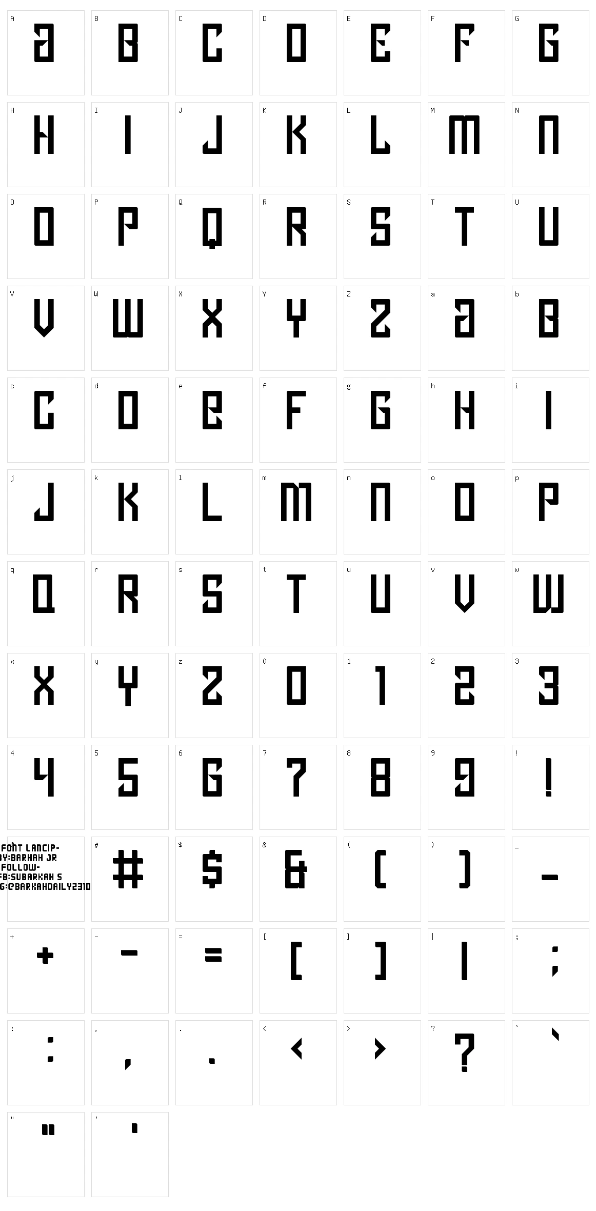 Lancip Character Set