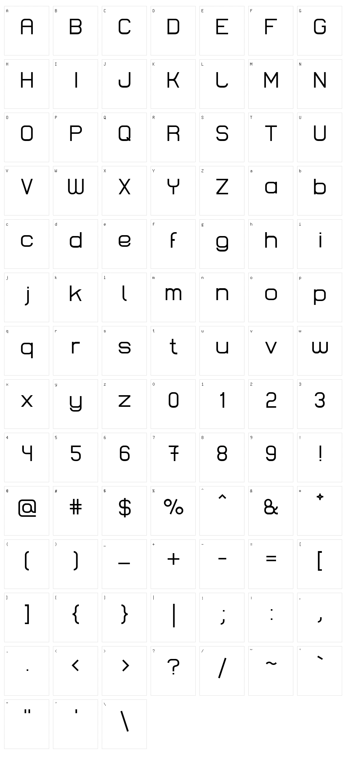 Lastwaerk Character Set