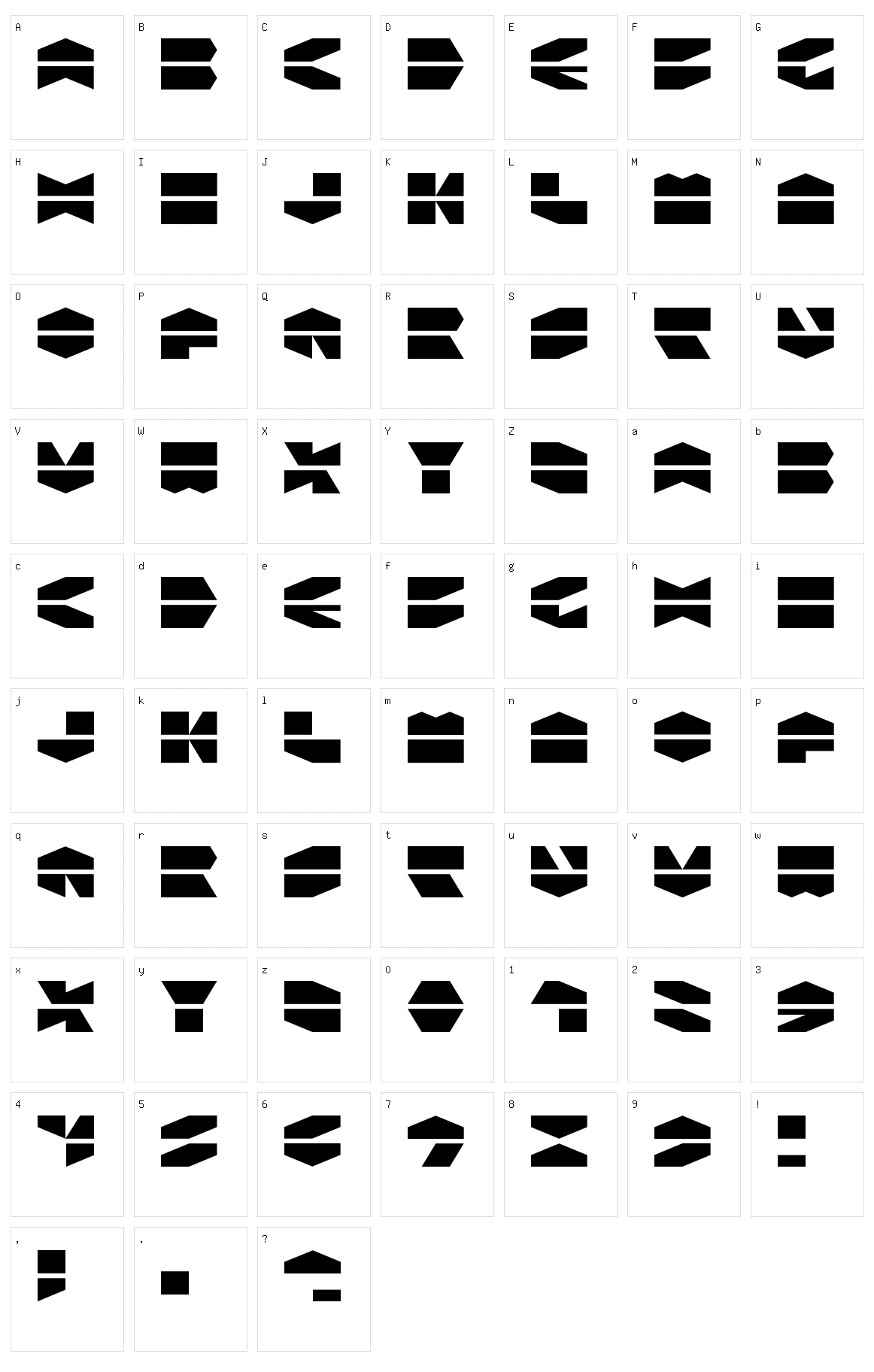 LDR Hexatron Character Set