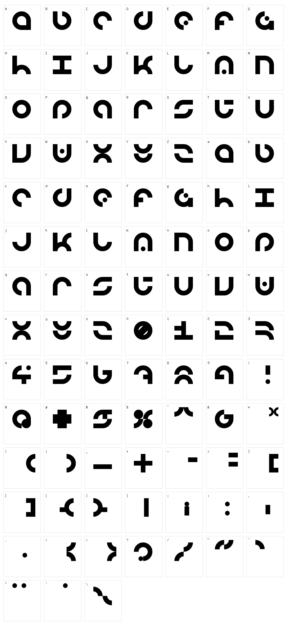 LDR Manufacture Character Set