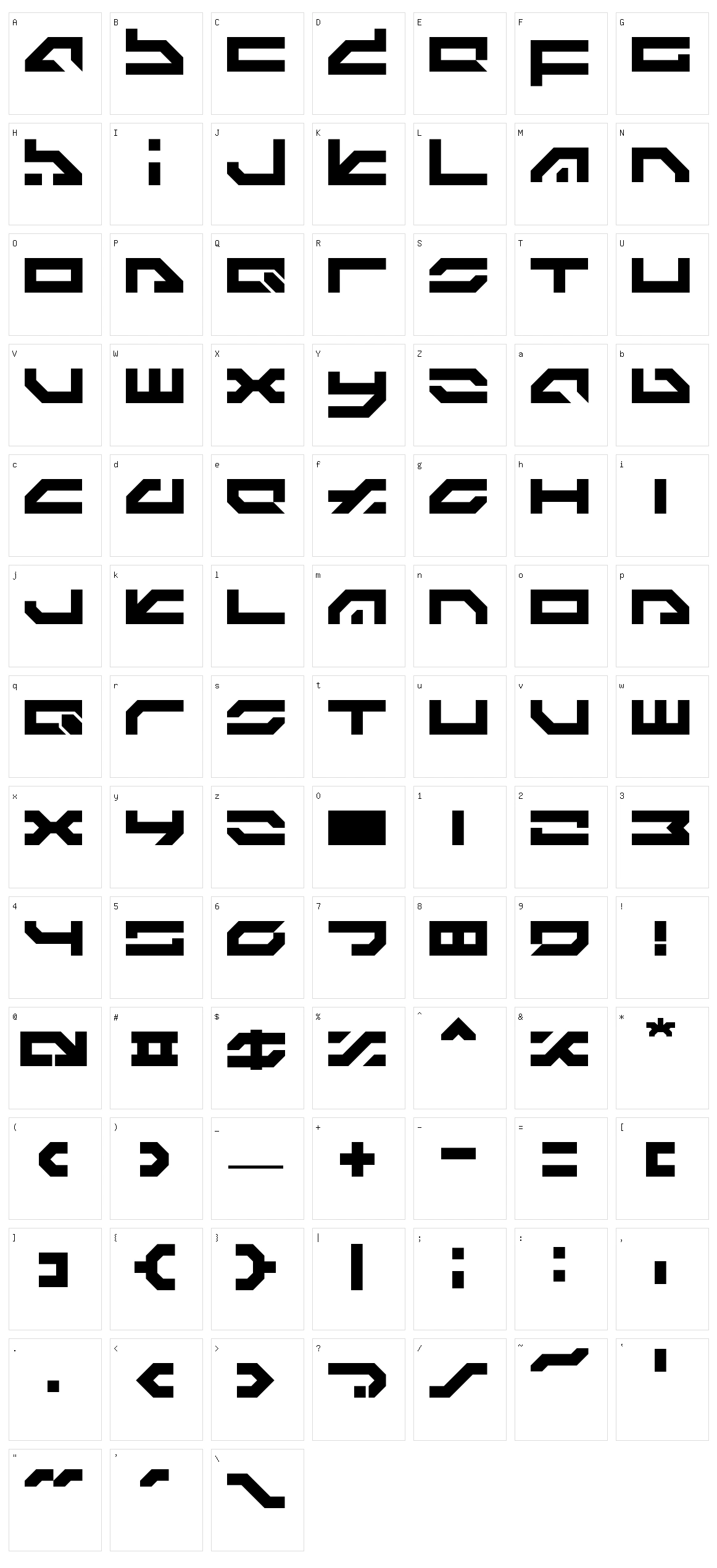 LDR#8 Character Set