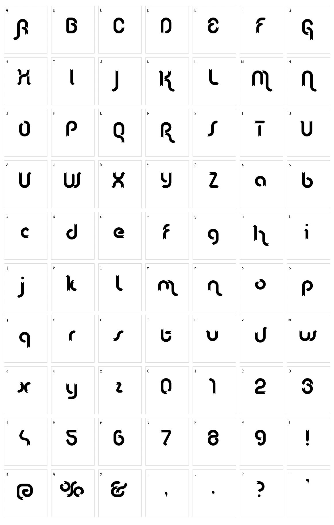 Lenta Character Set