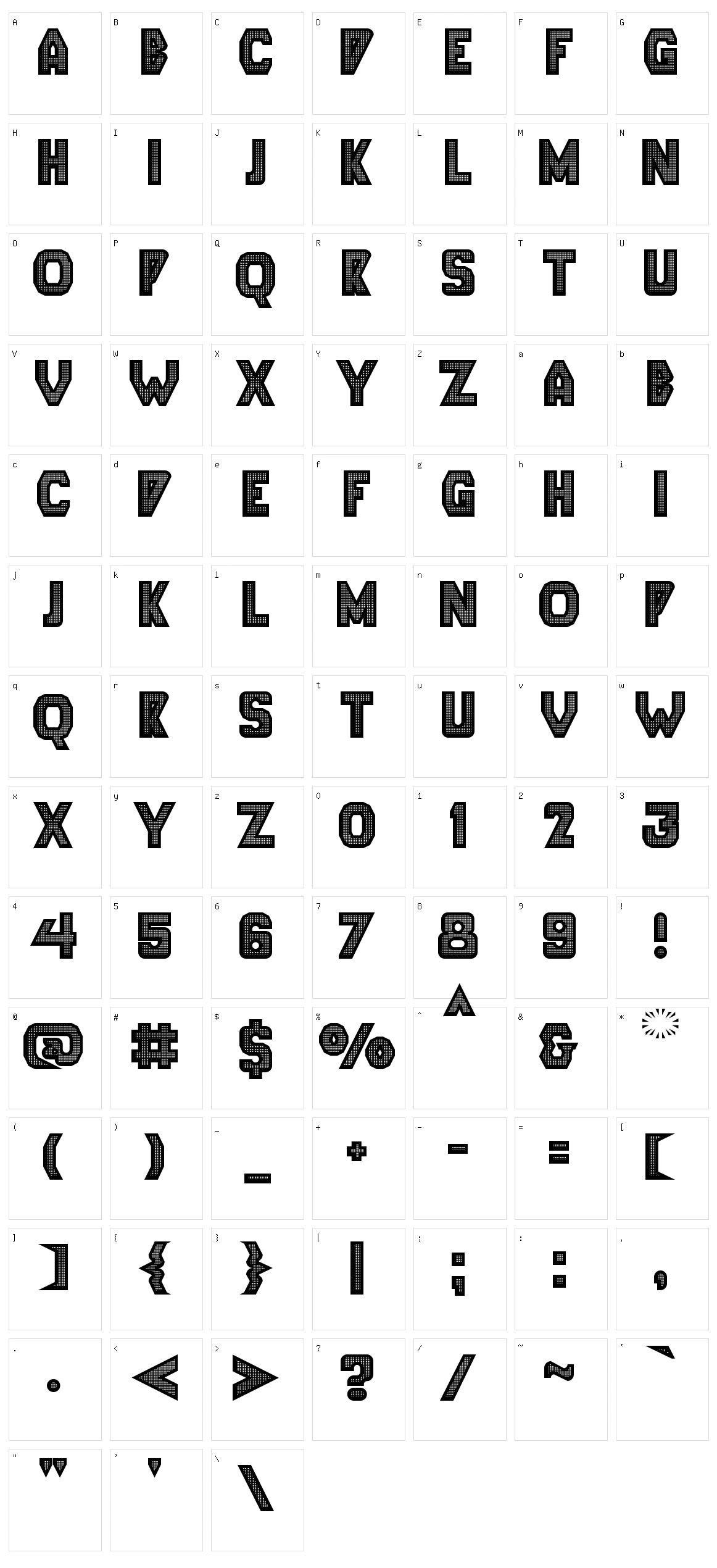 Lephnia Display Caps Character Set