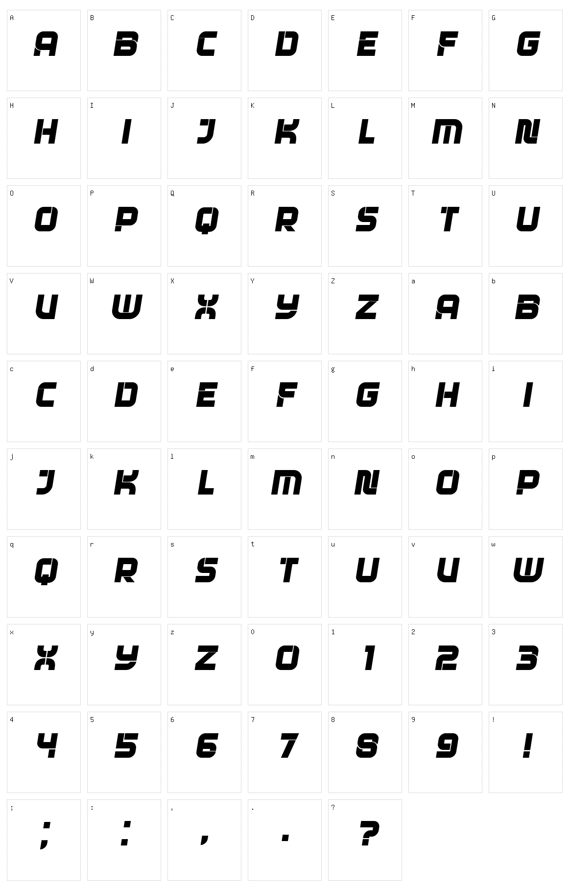 Locator Character Set