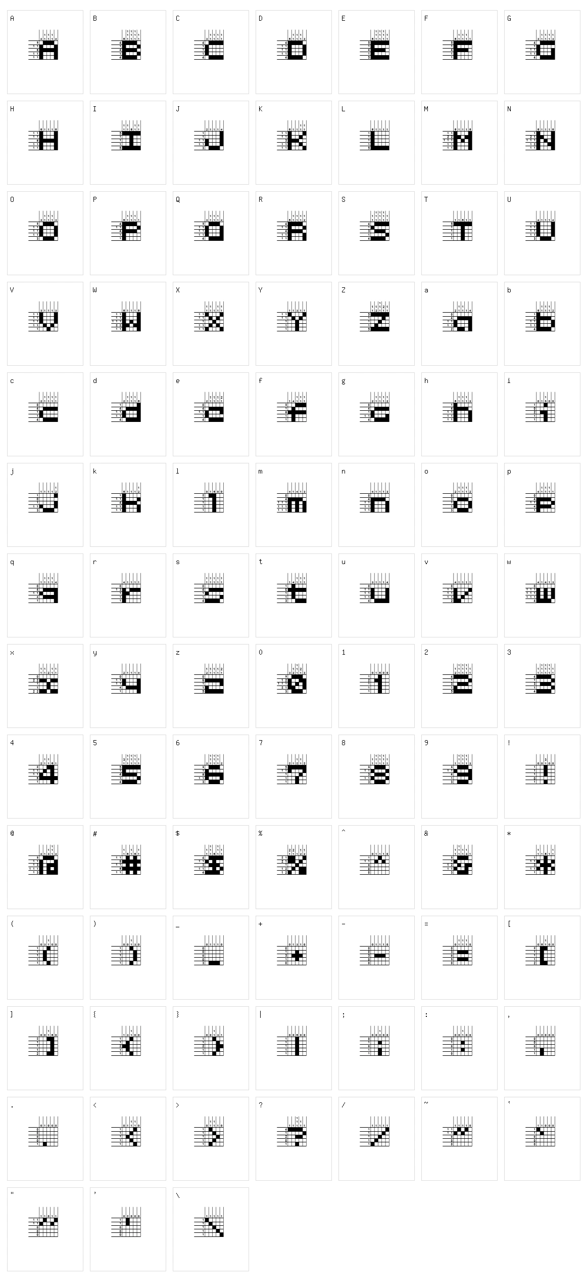 Logic Twenty-five Character Set