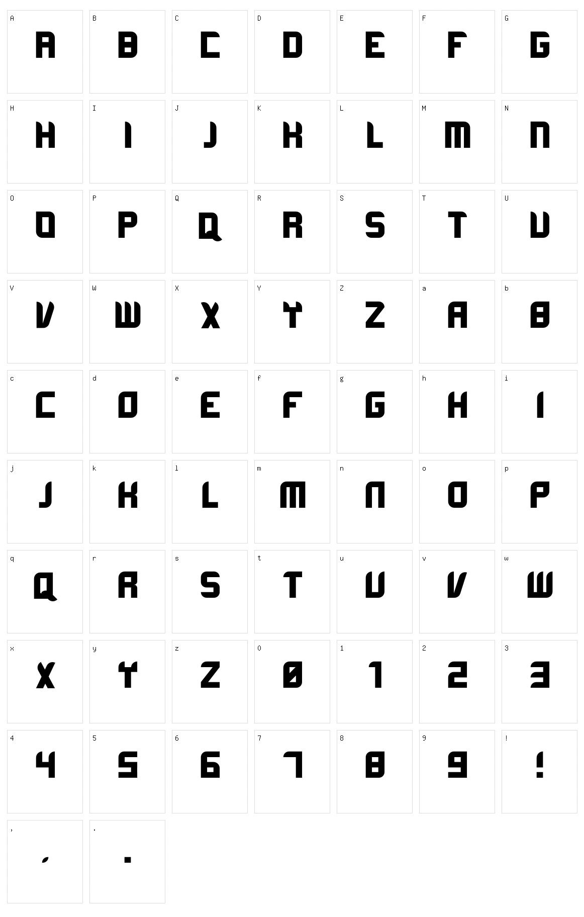 Loncazt Character Set