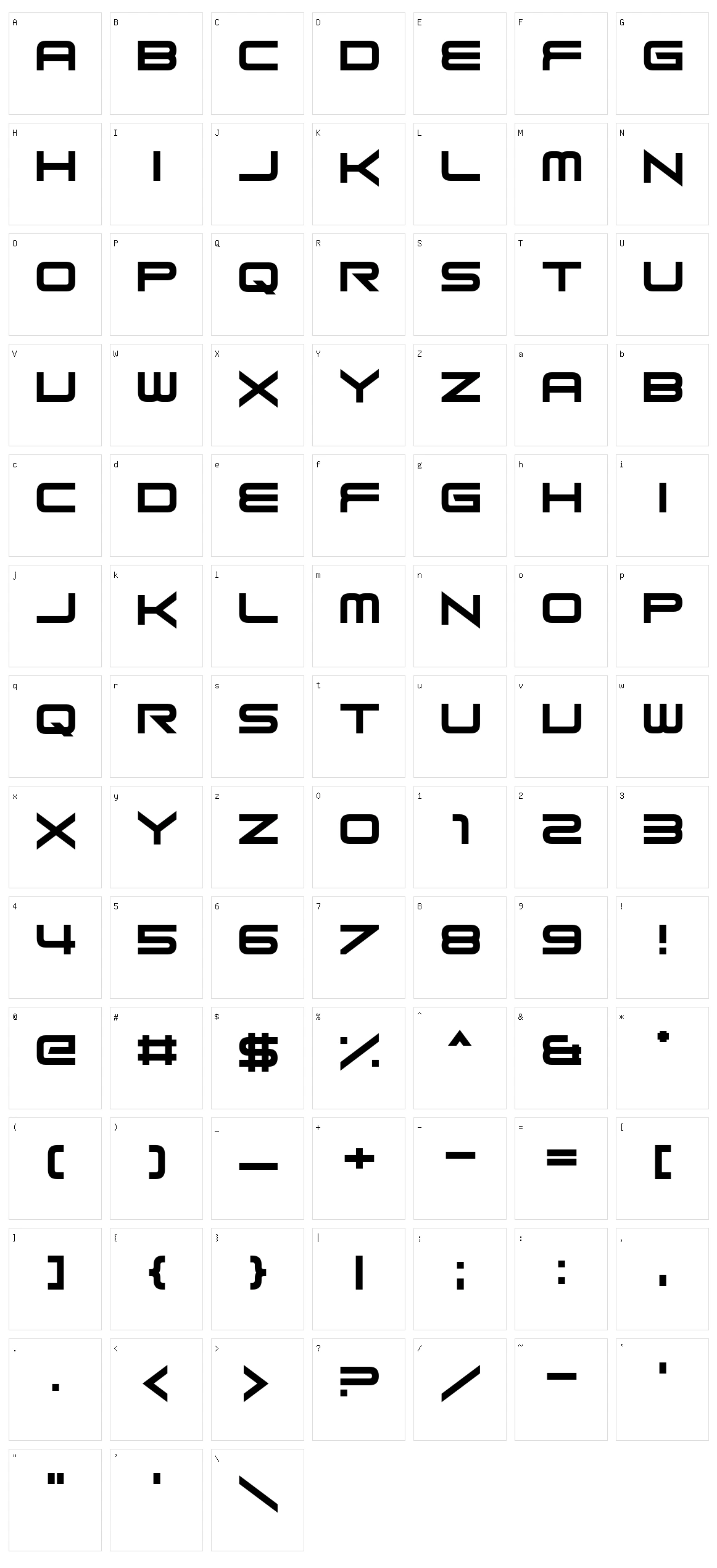 Long Fox Character Set