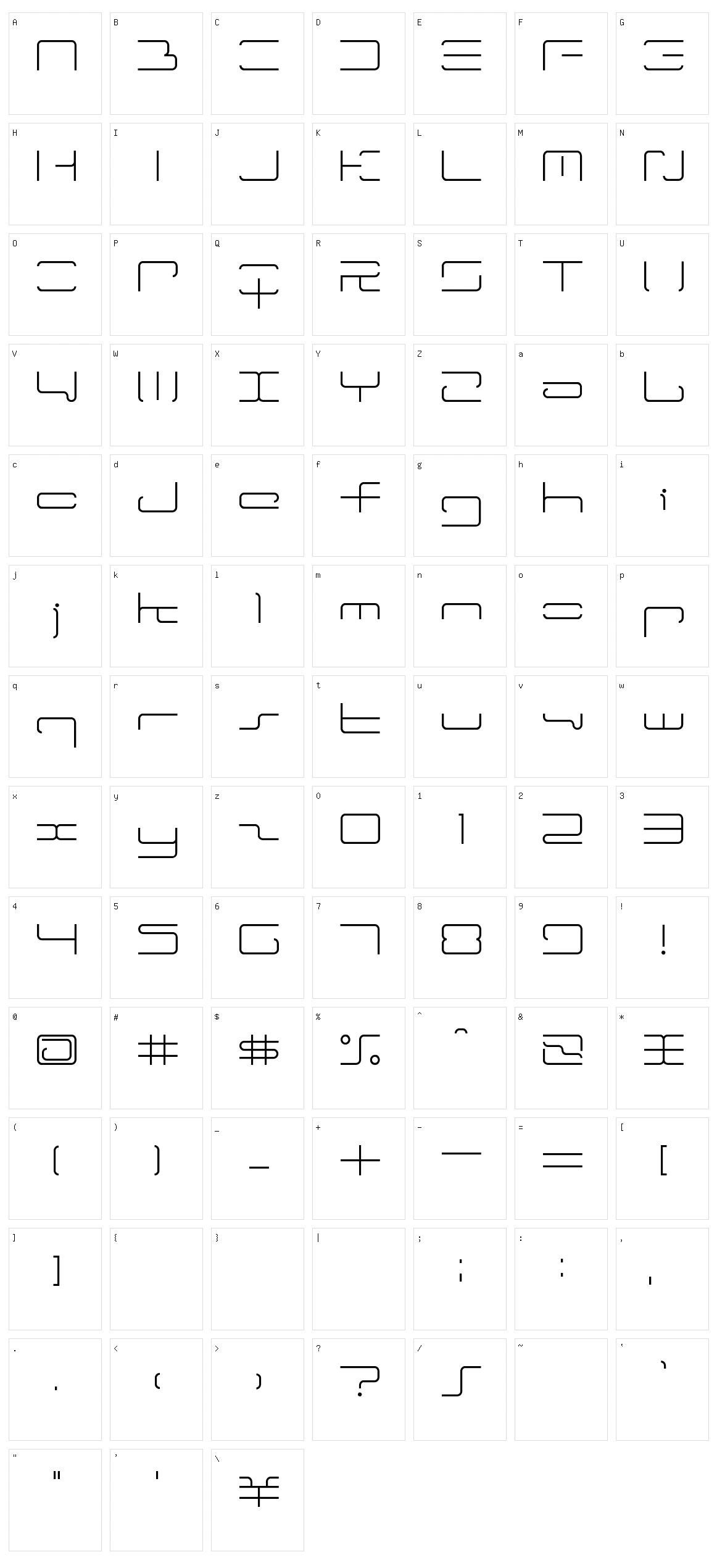 LTR-04: Wireflame Character Set