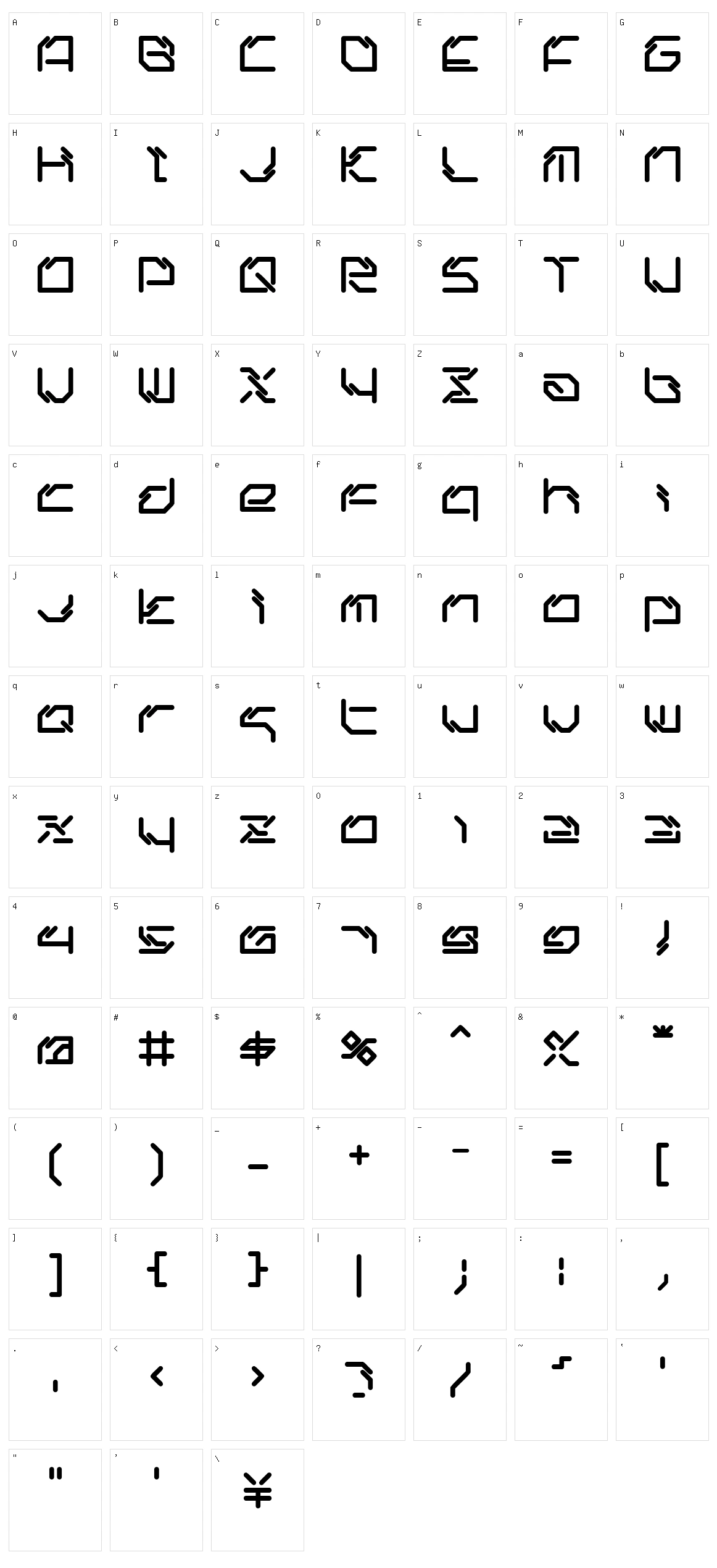 LTR-06: Artcore Character Set