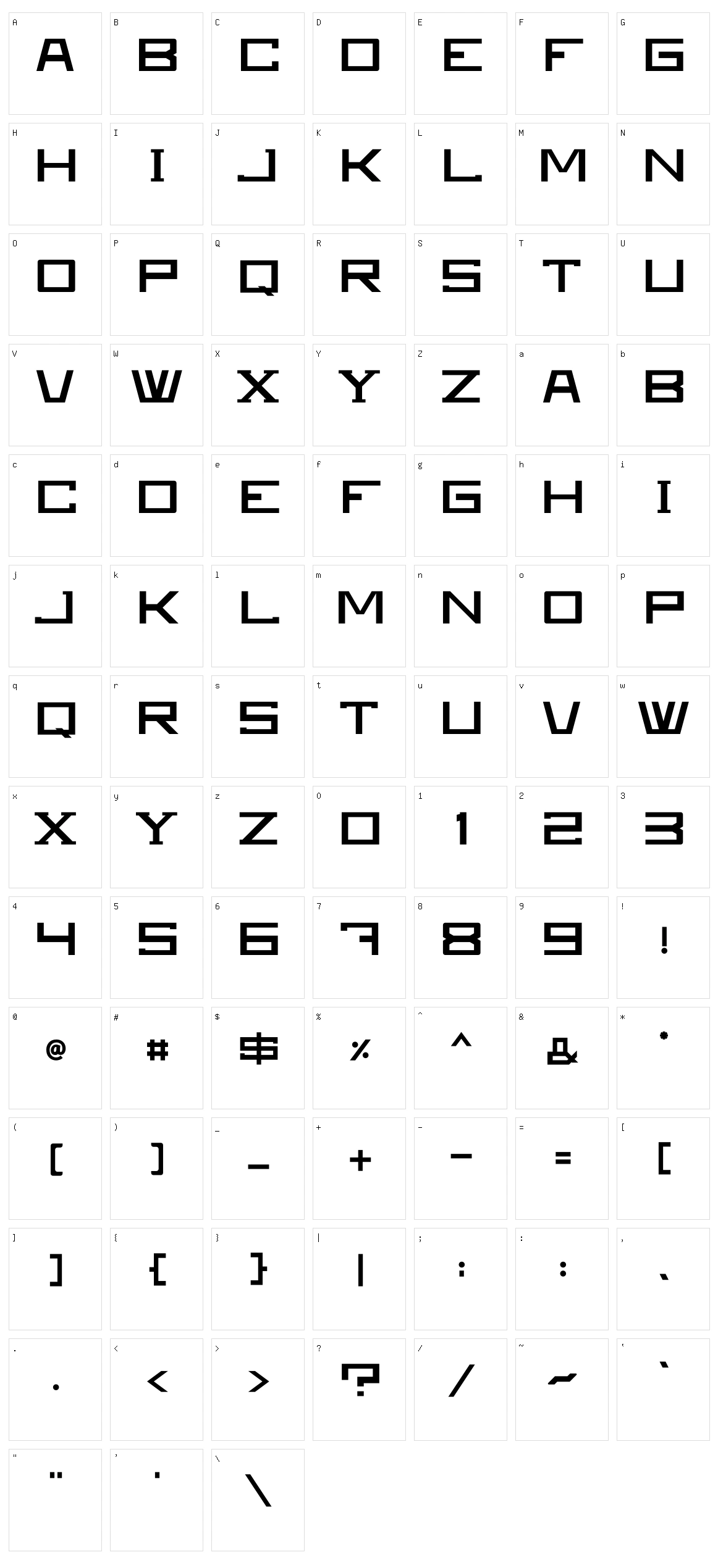 Lupisleg Character Set