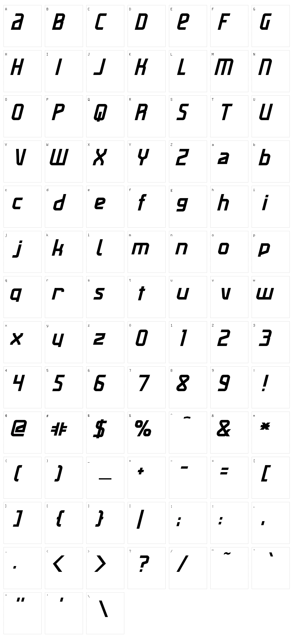 Maas Slicer Character Set