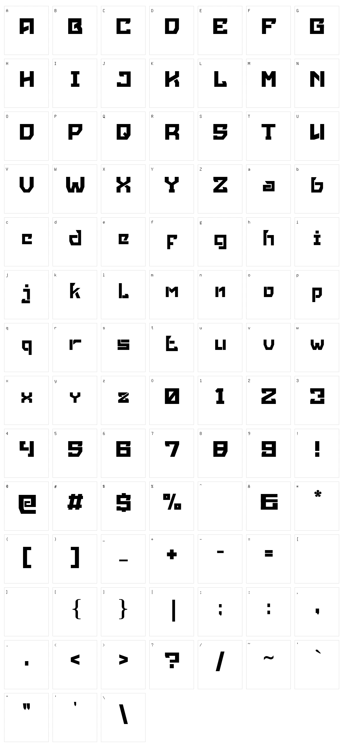 Mancha Character Set