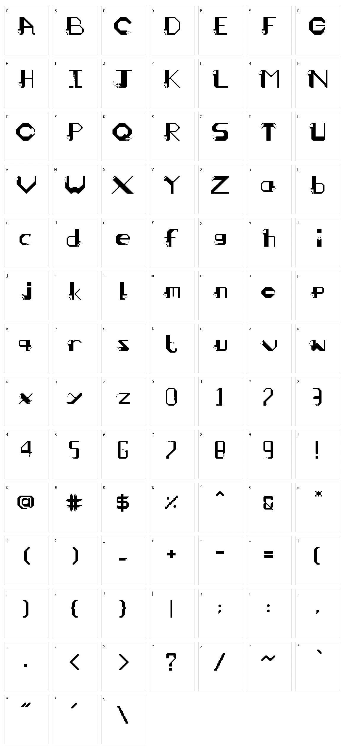 Mangahas Character Set