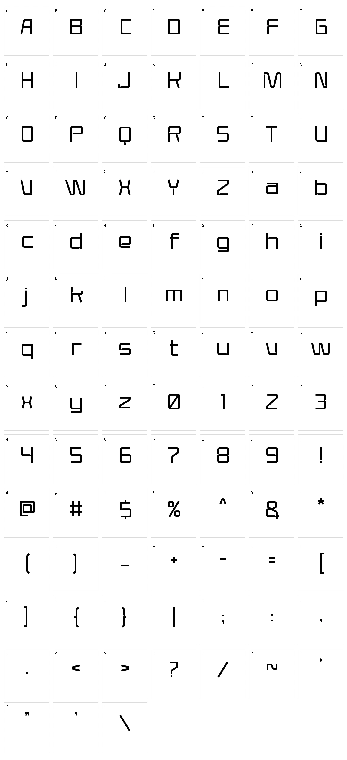 Mars Project Character Set