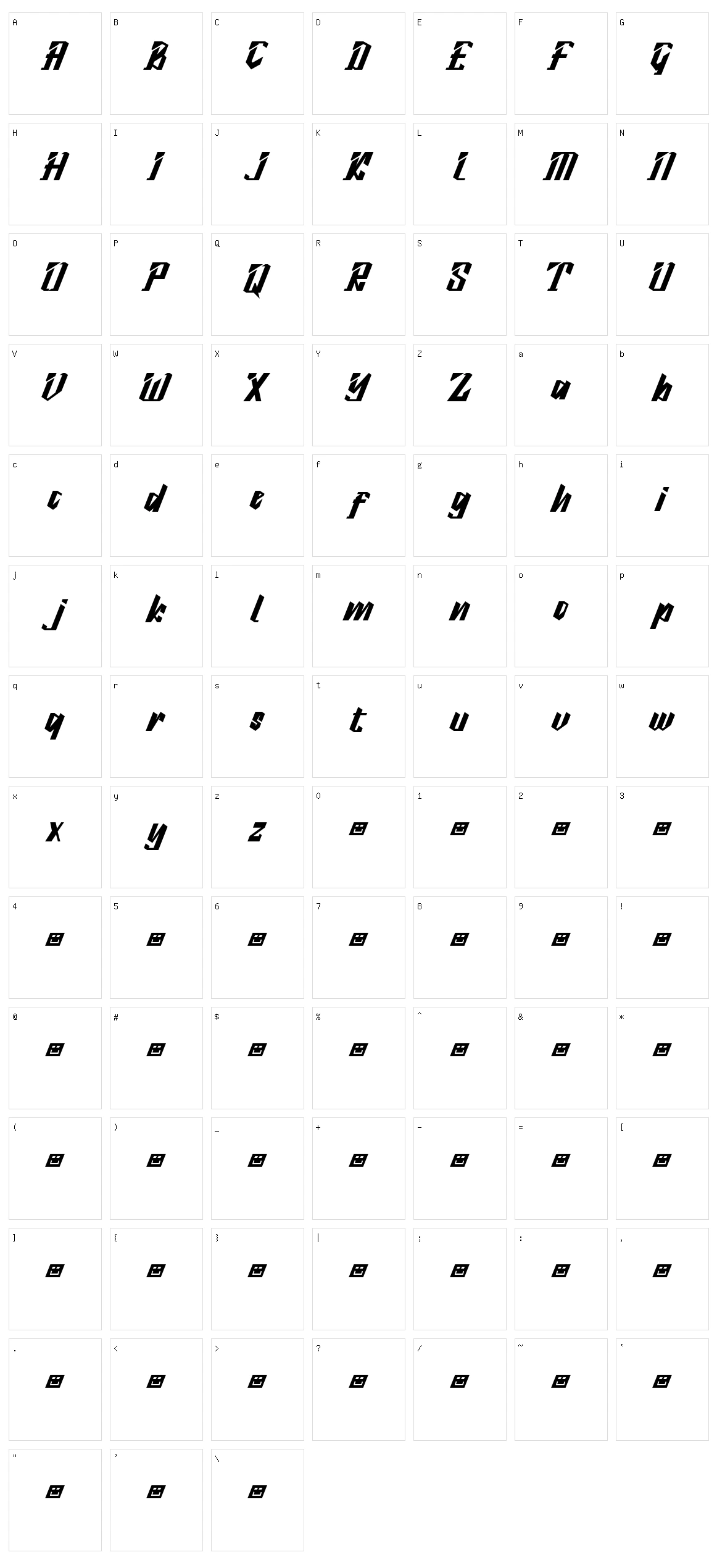 Marslow Character Set