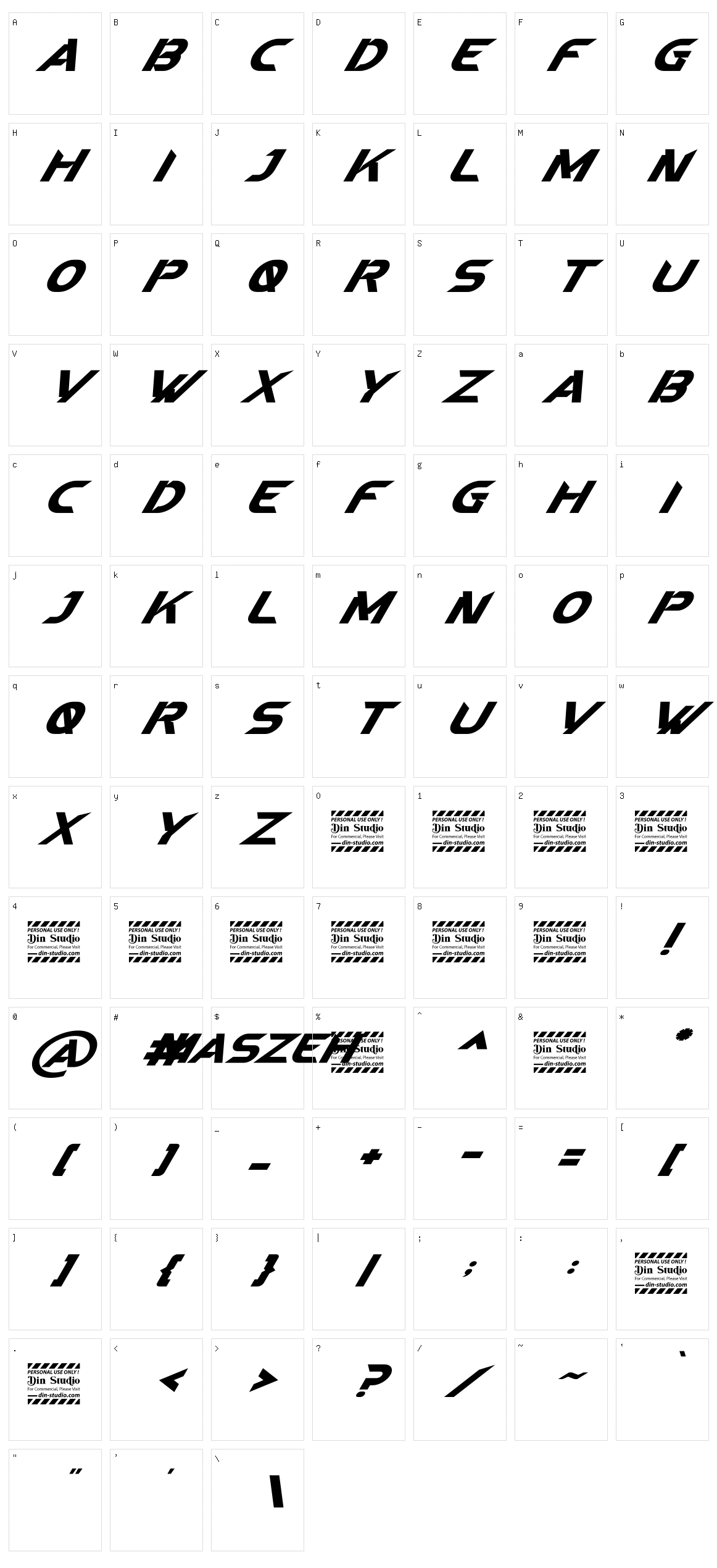 Maszeh Character Set