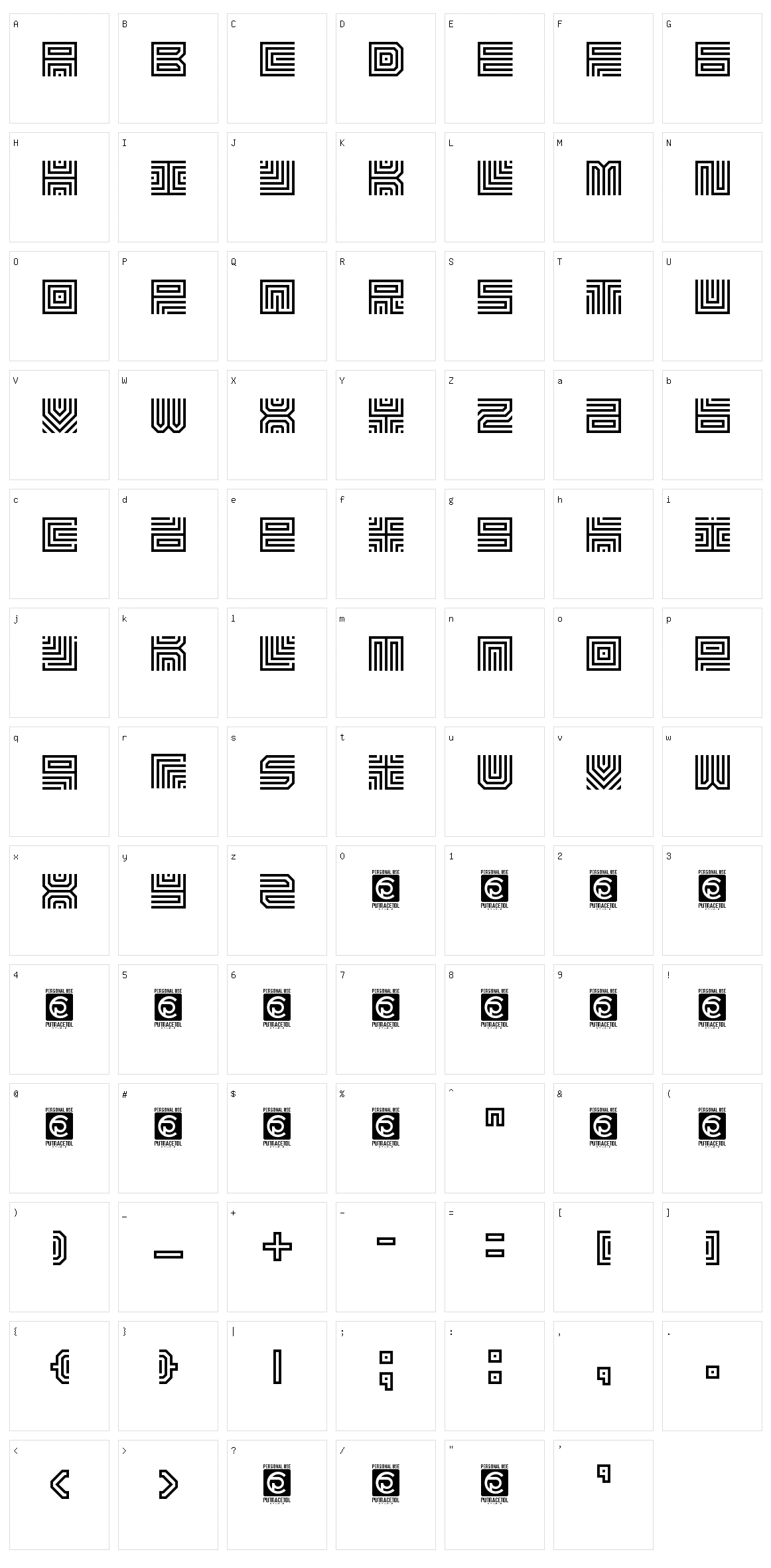 Maze Line Character Set