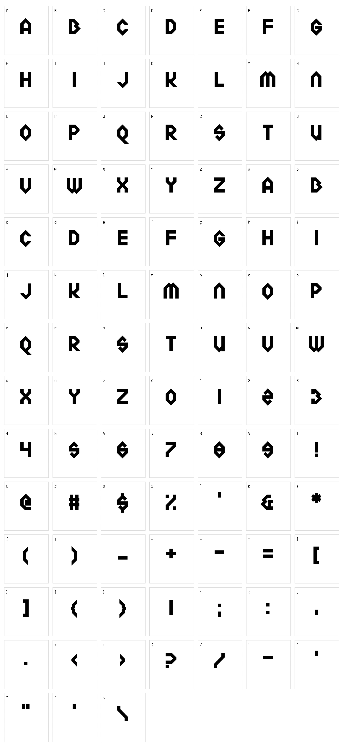 Meckablecka Character Set