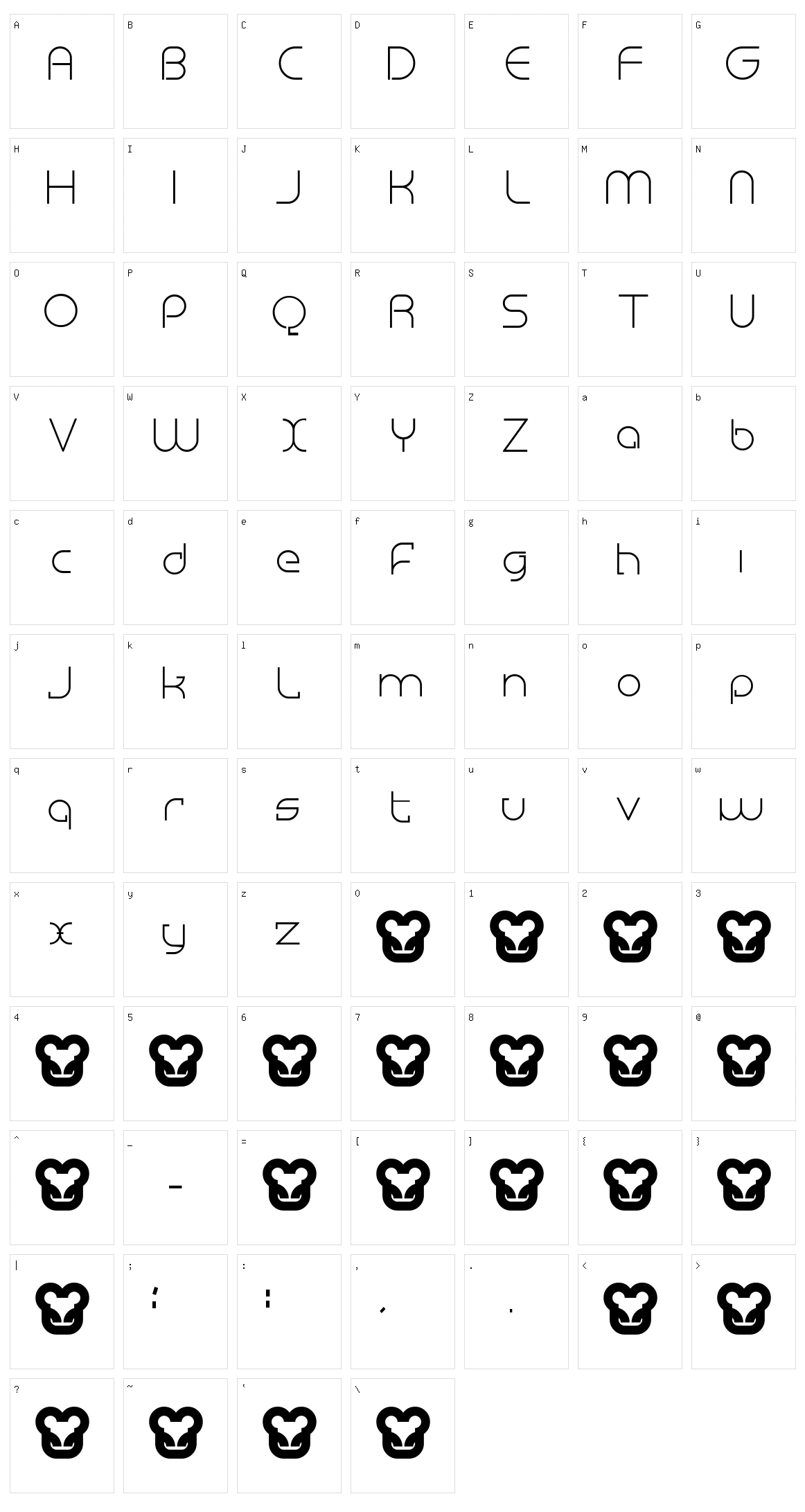 Megalomania Character Set