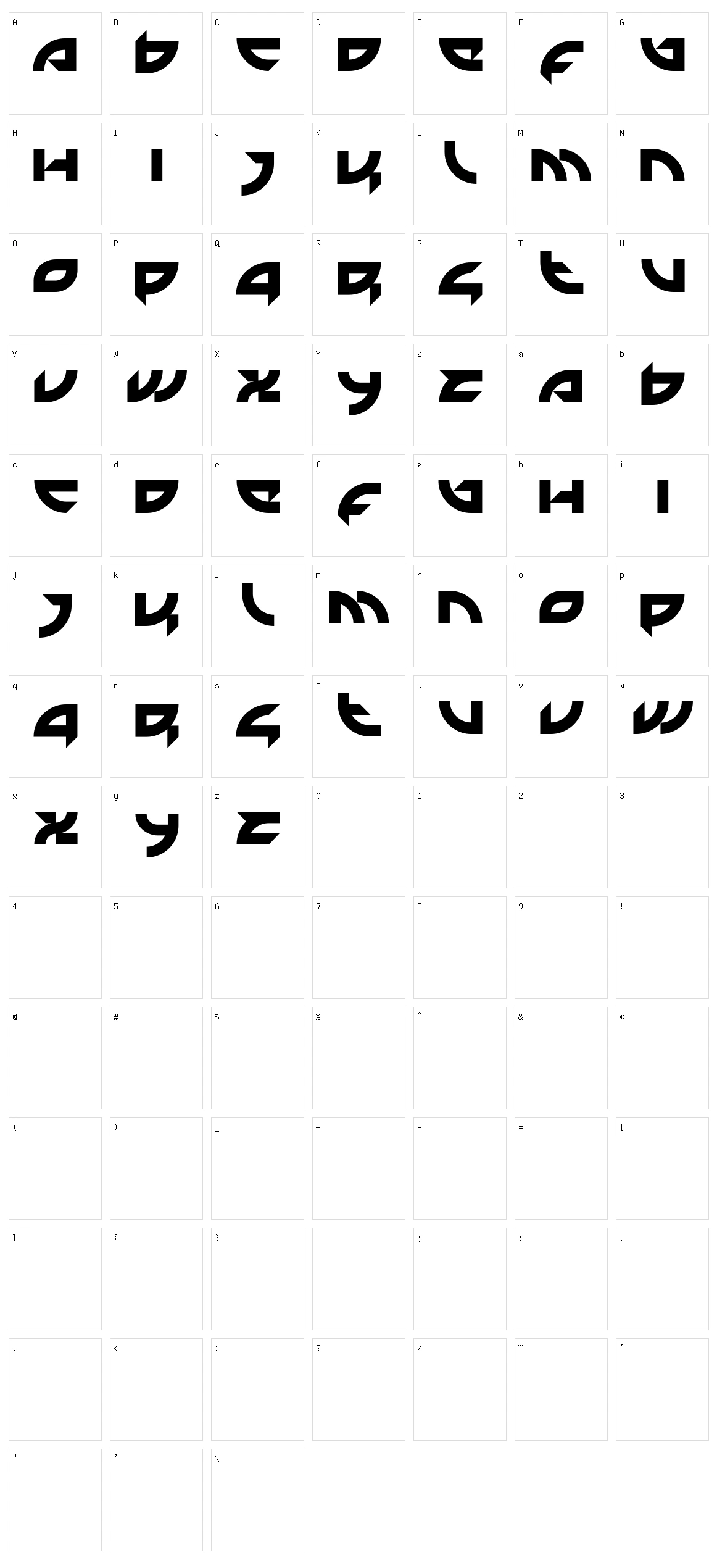 Mercenary Character Set