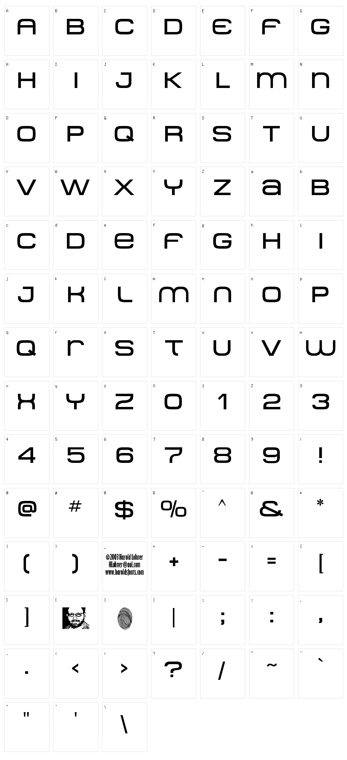 Metro DF Character Set