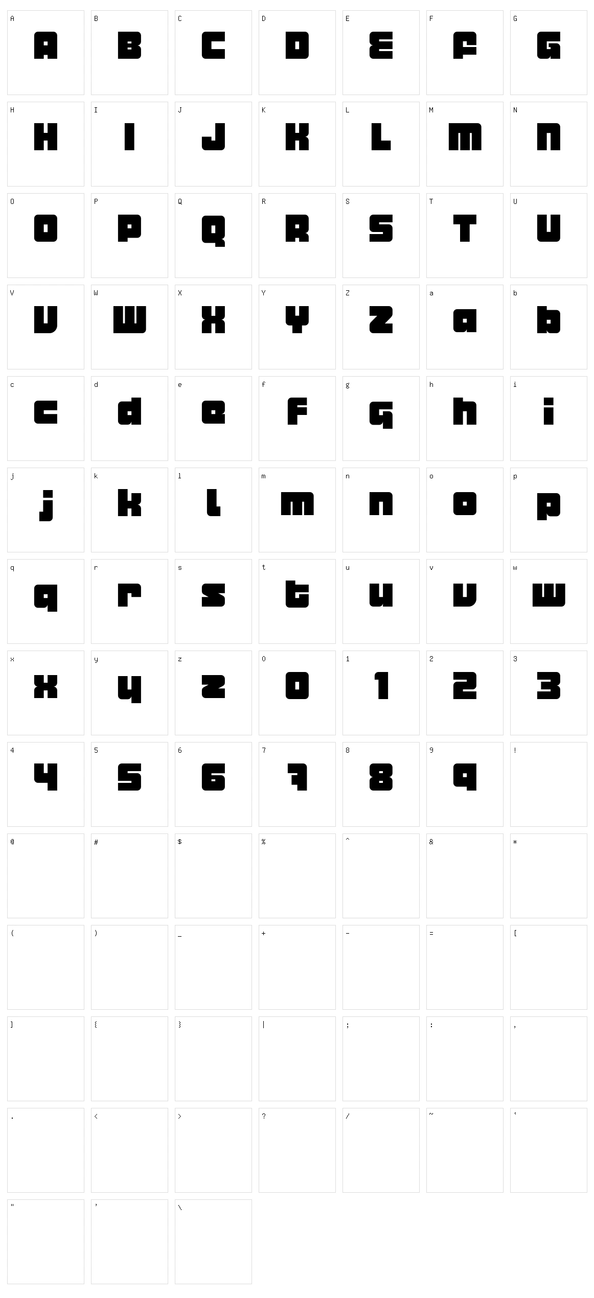 Metropolian Character Set
