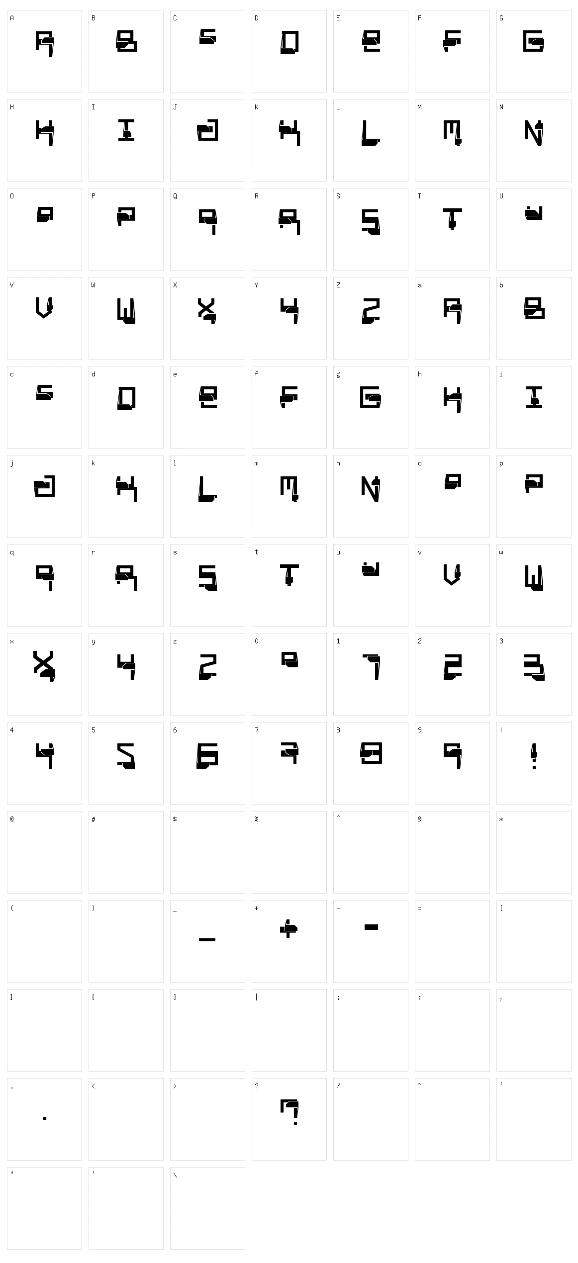 Miaou Character Set