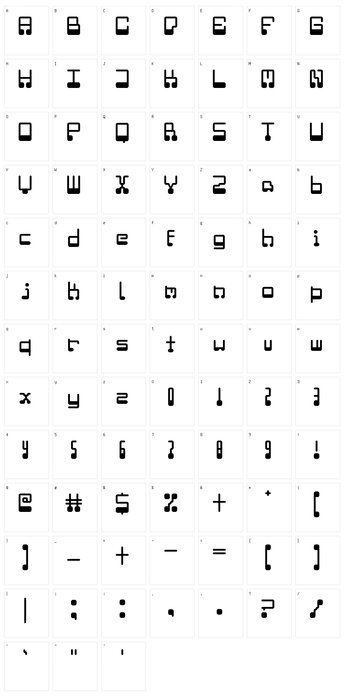 Microchip Character Set