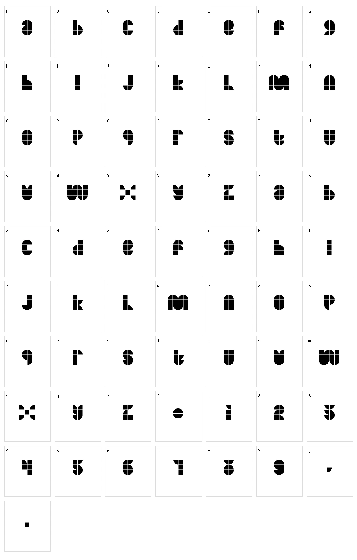 MKF Tiler Character Set