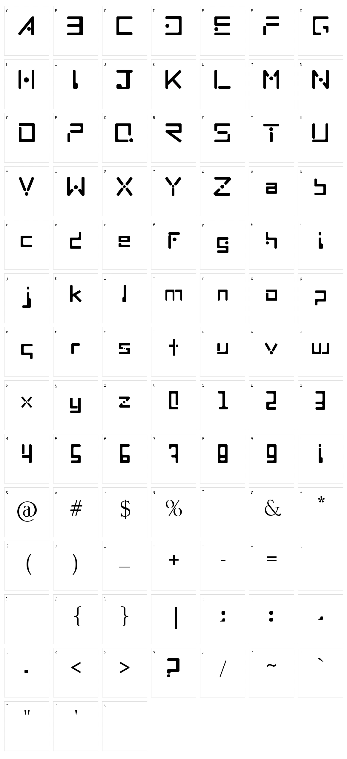 MNML Character Set
