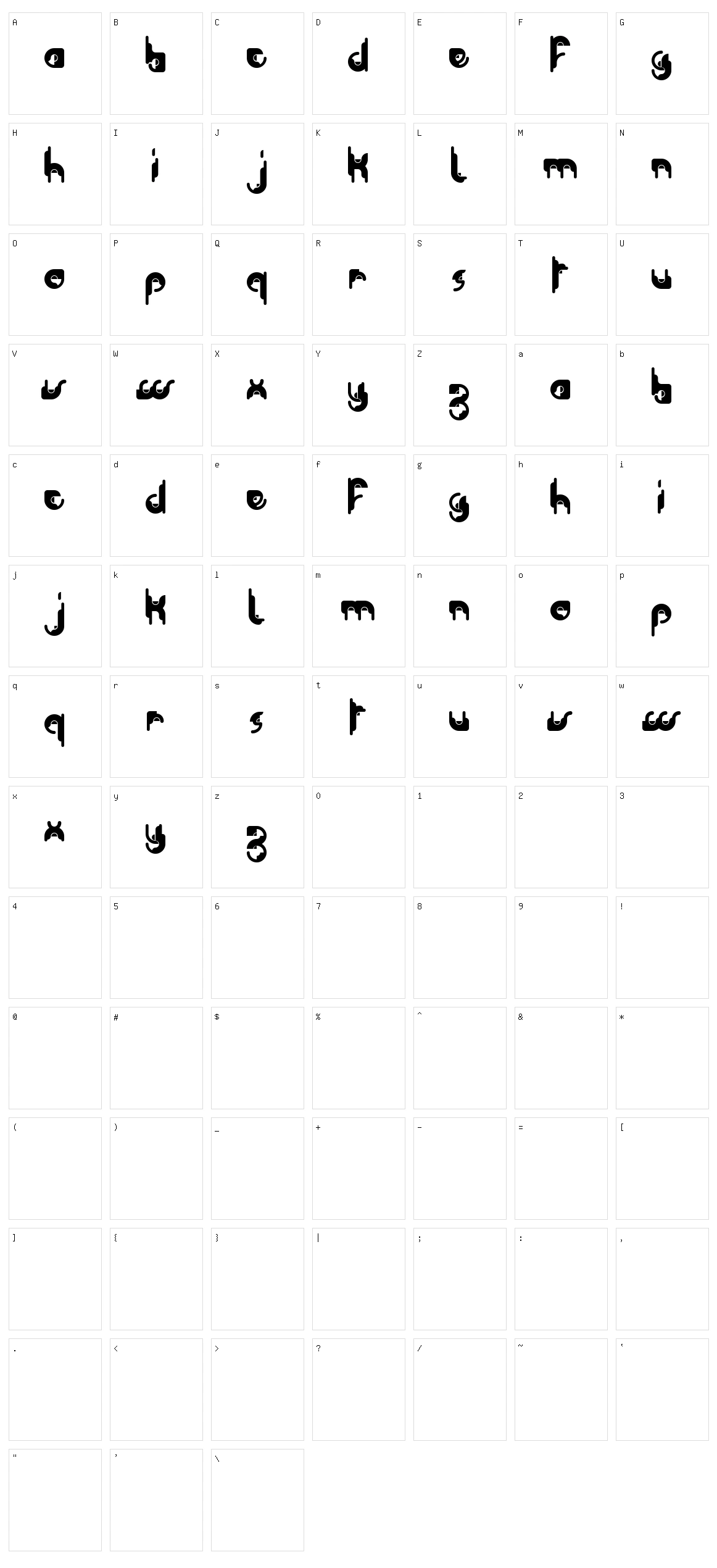 Modular Tkno Character Set