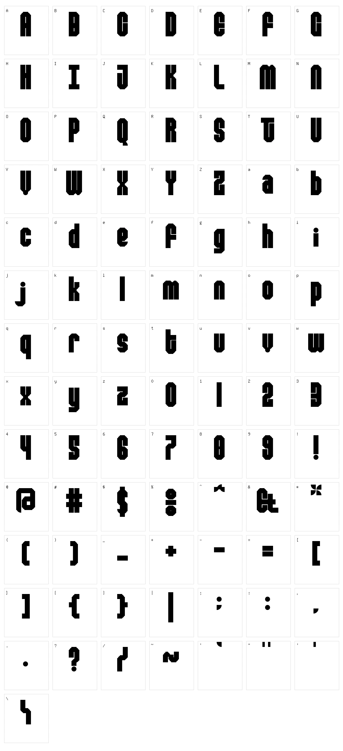 Modulator Character Set
