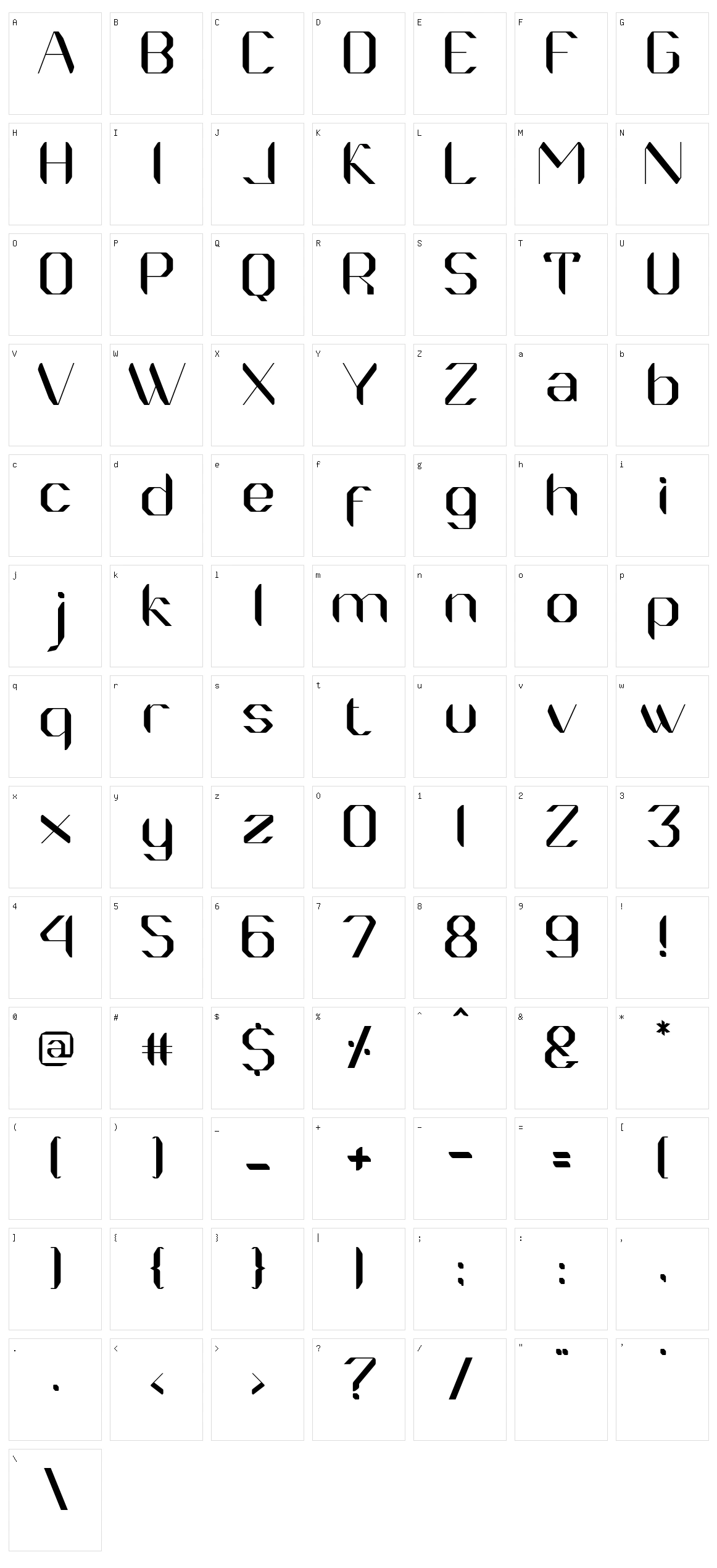 Moleno Character Set